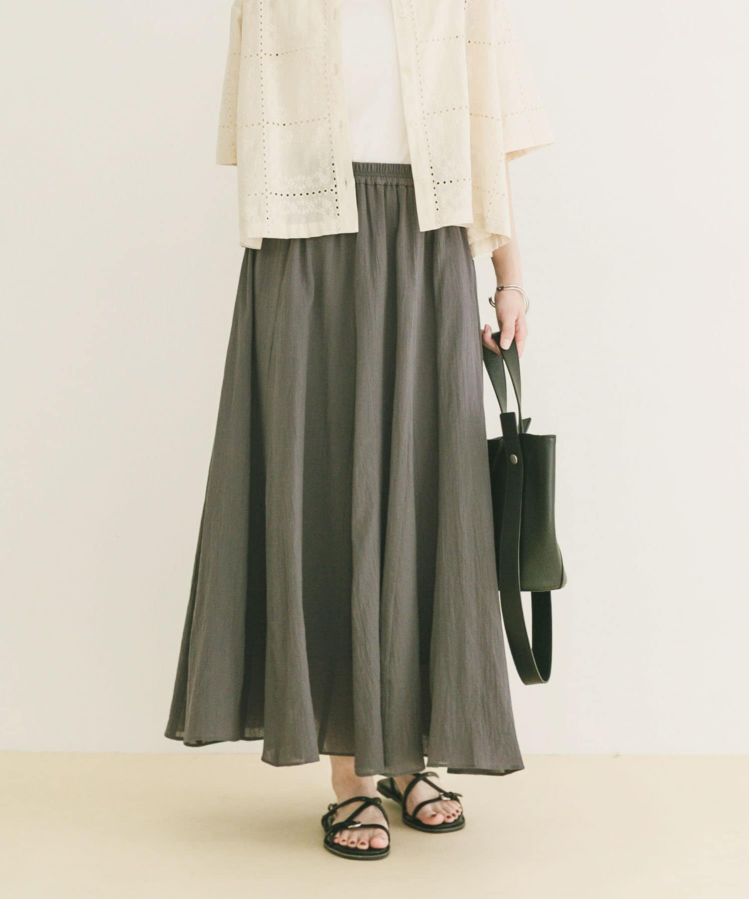 コットン楊柳フレアスカート