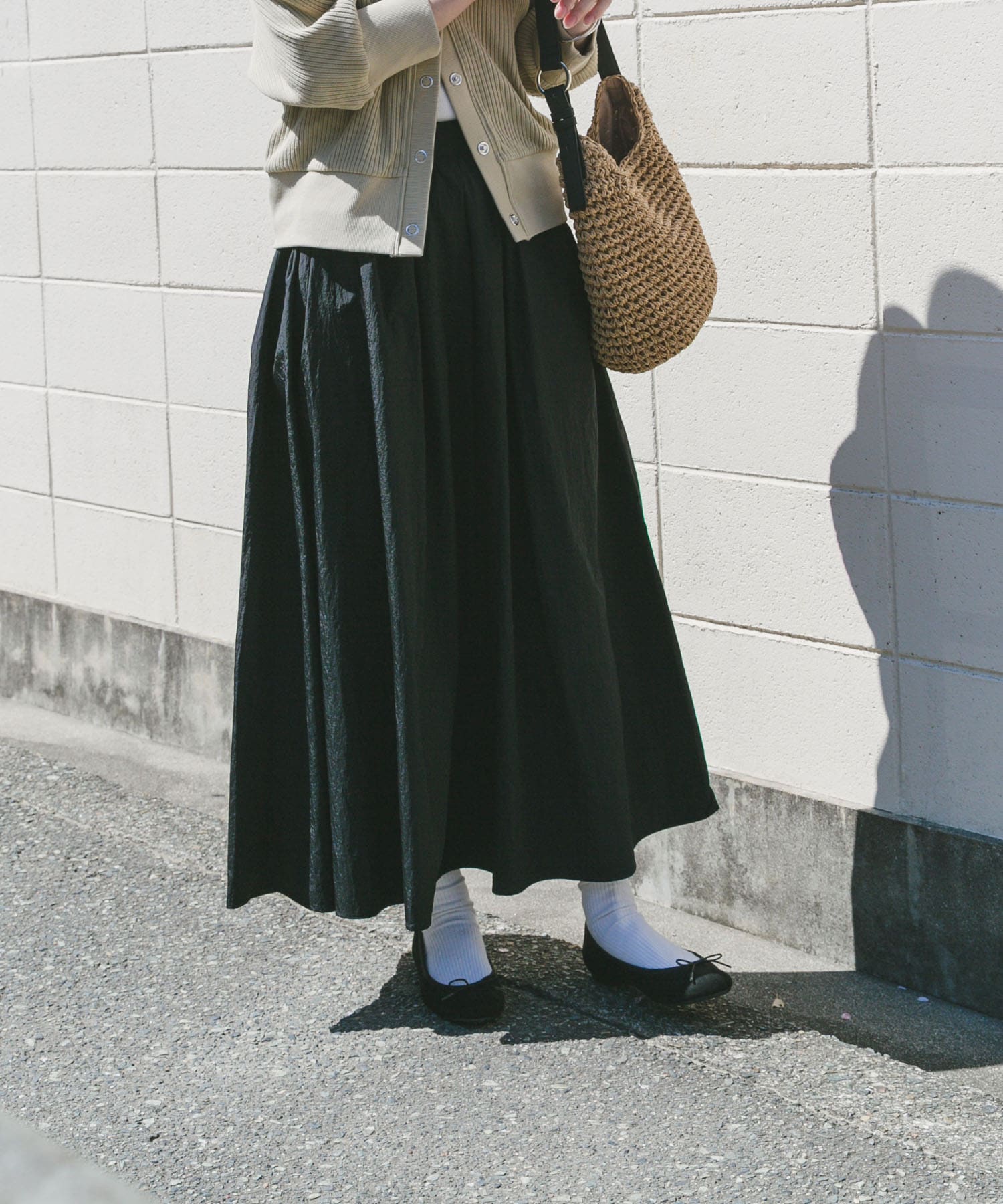 ワッシャーナイロンギャザースカート