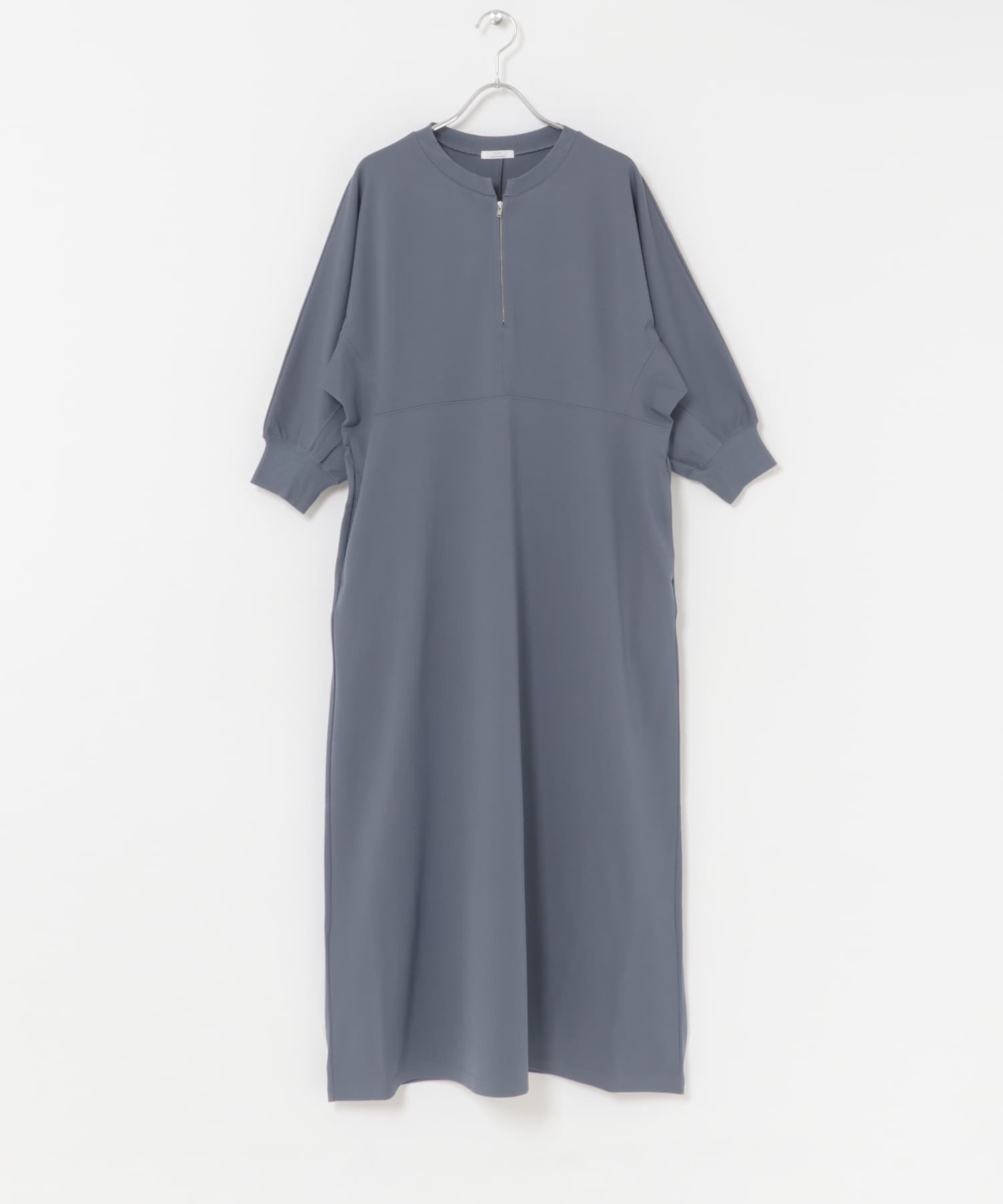 ハーフジップドルマンワンピース B.GRY Free