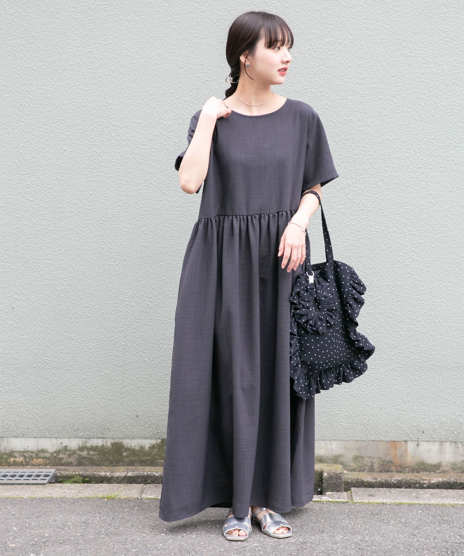 『イージーケア/接触冷感/UVカット』SMOOTH LINEN TOUCH ワンピース