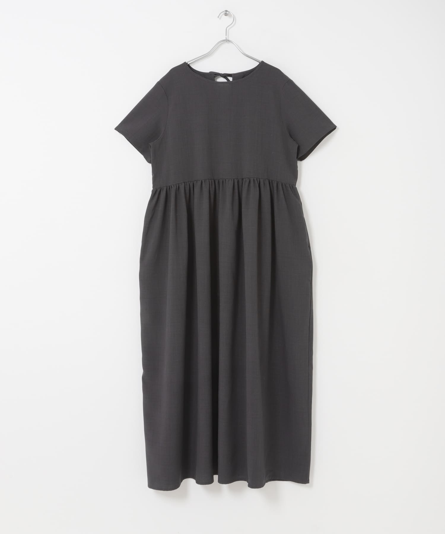 『イージーケア/接触冷感/UVカット』SMOOTH LINEN TOUCH ワンピース CHA Free