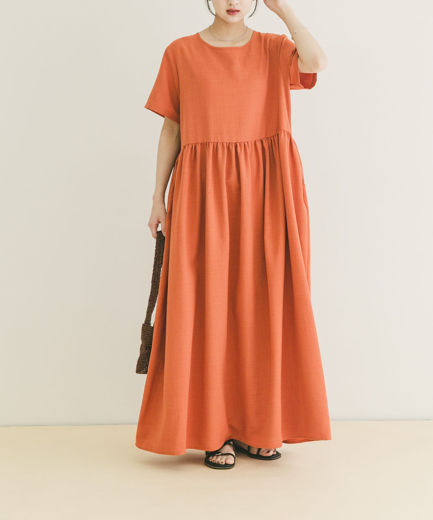 『イージーケア/接触冷感/UVカット』SMOOTH LINEN TOUCH ワンピース