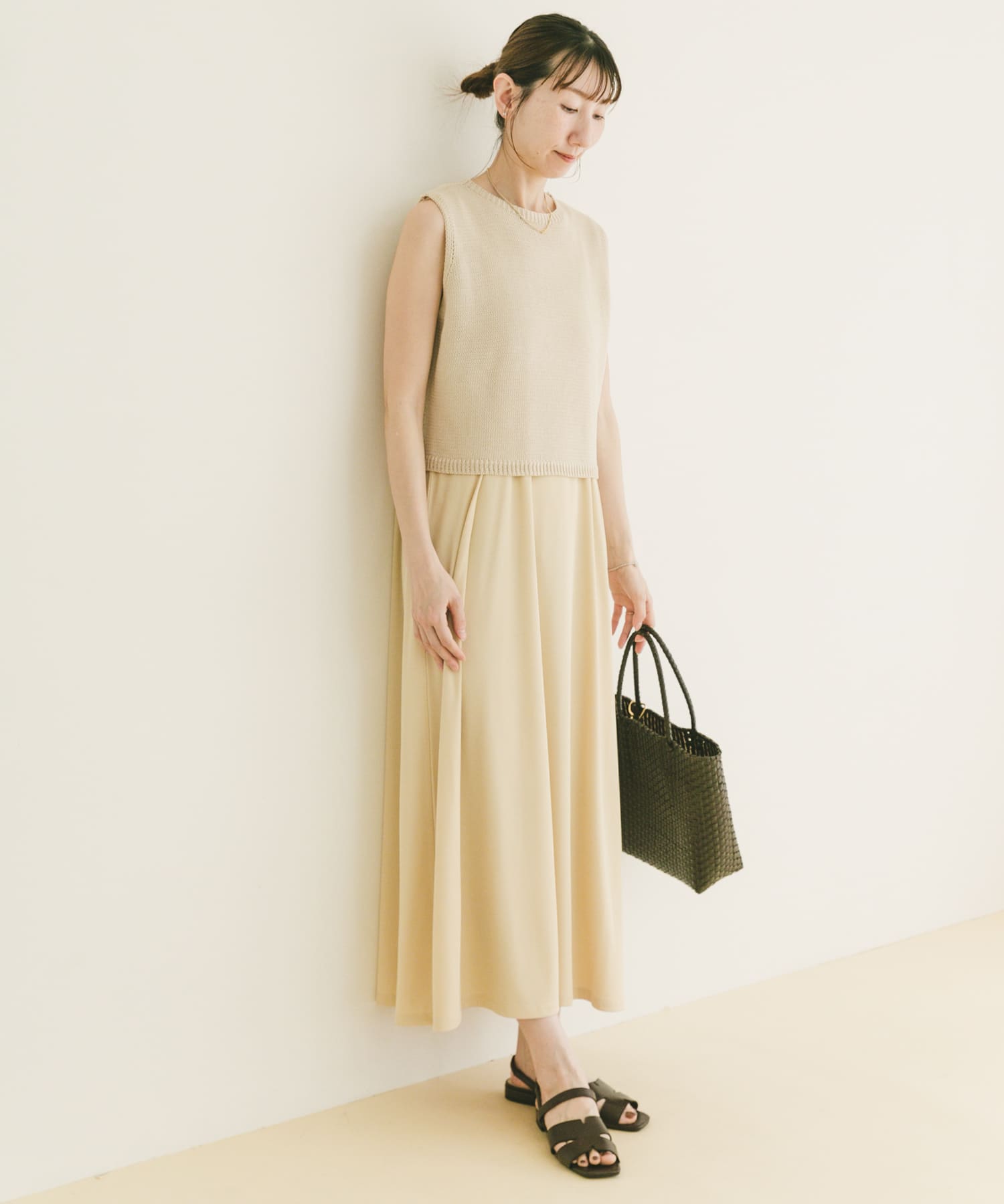 ニットベストセットノースリーブワンピース
