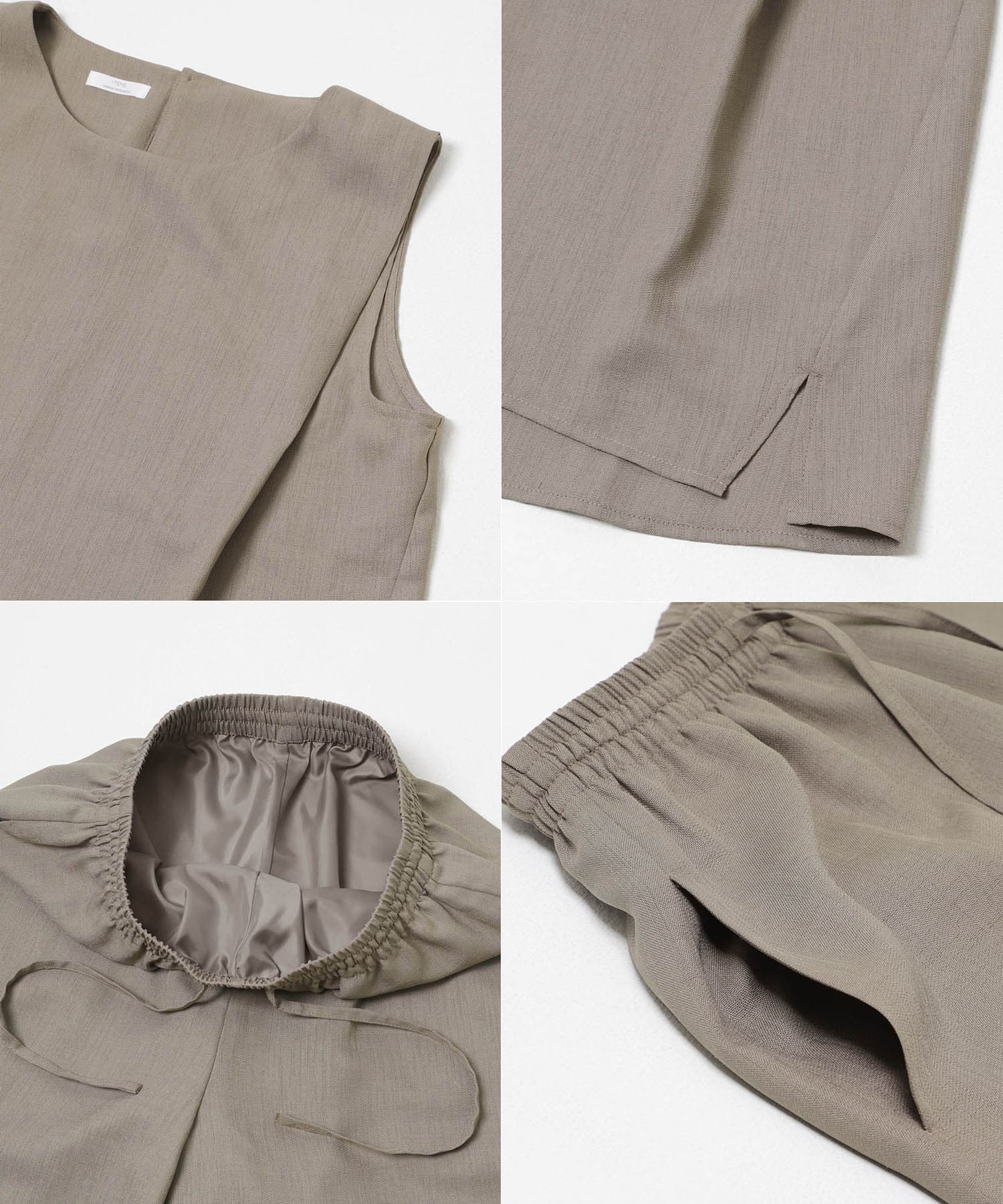 リネンライクセットアップ BEG Free