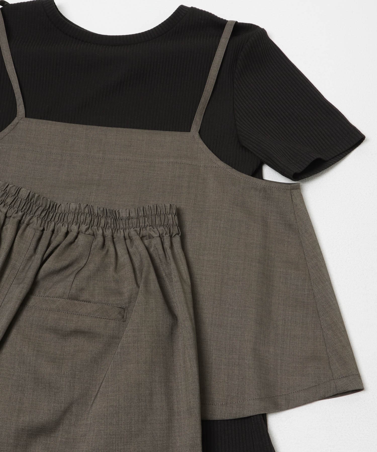 インナー付きリネンライクセットアップ BRN Free