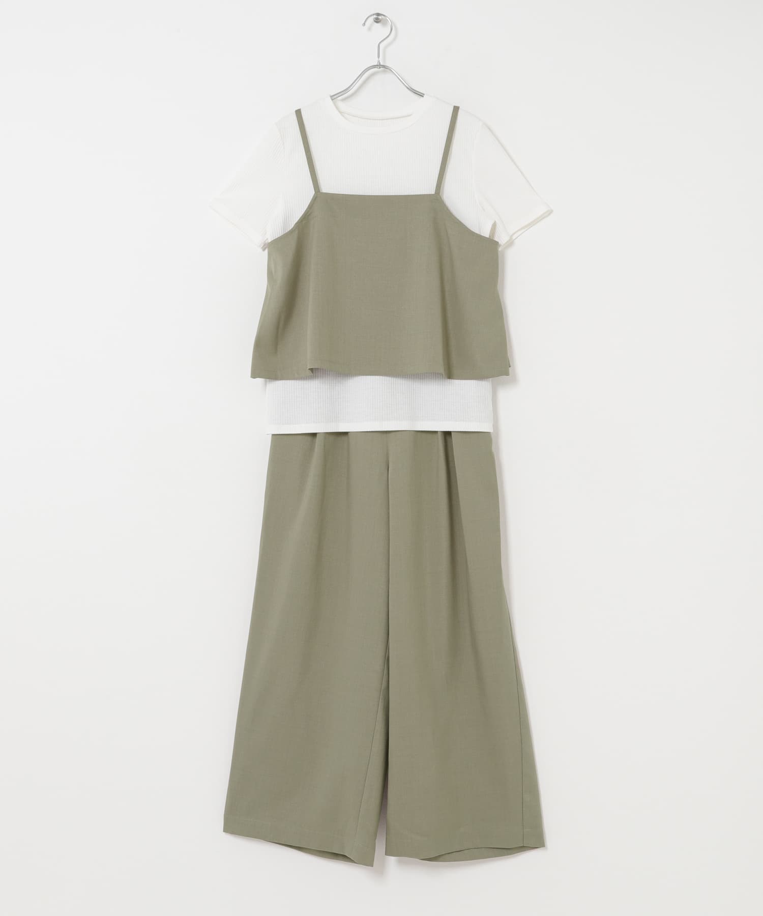 インナー付きリネンライクセットアップ G.KHK Free