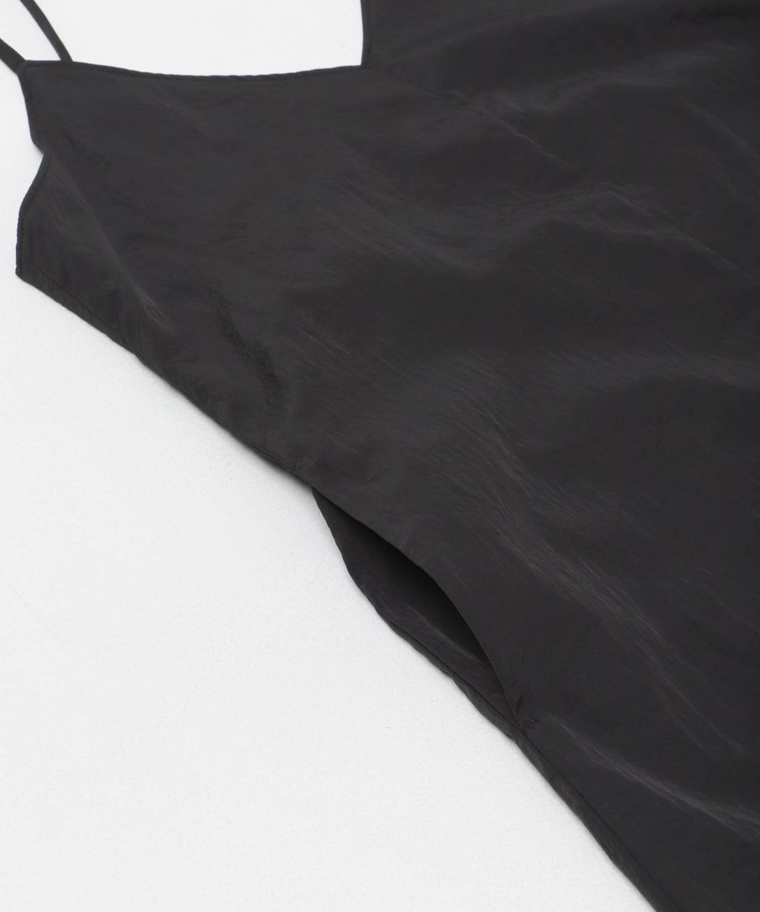 ワッシャーナイロンキャミワンピースセット WHT×BLK Free