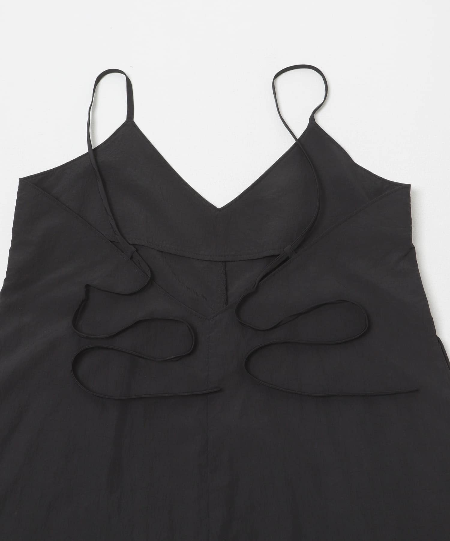 ワッシャーナイロンキャミワンピースセット WHT×BLK Free