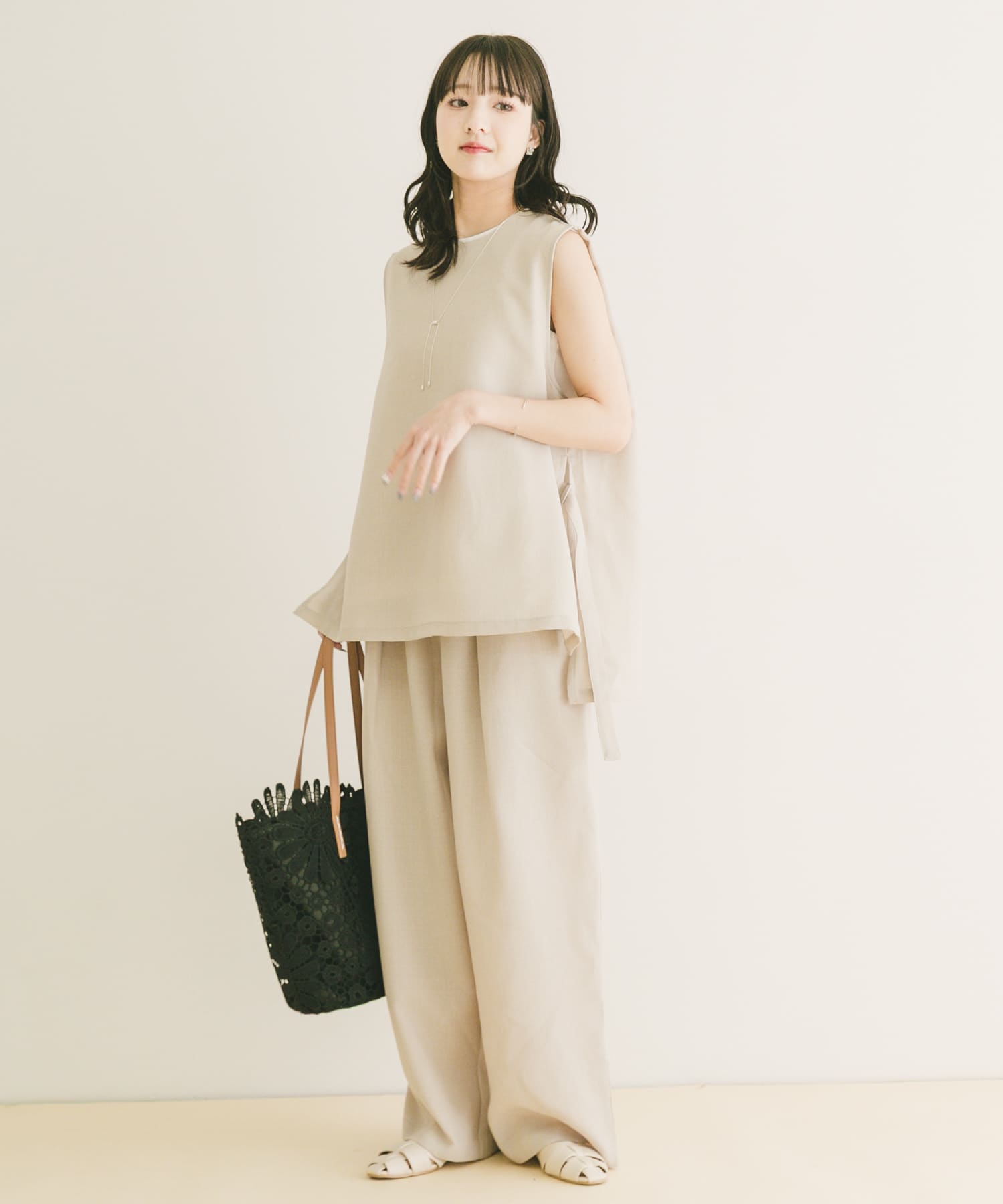 ベスト×ワイドパンツセット