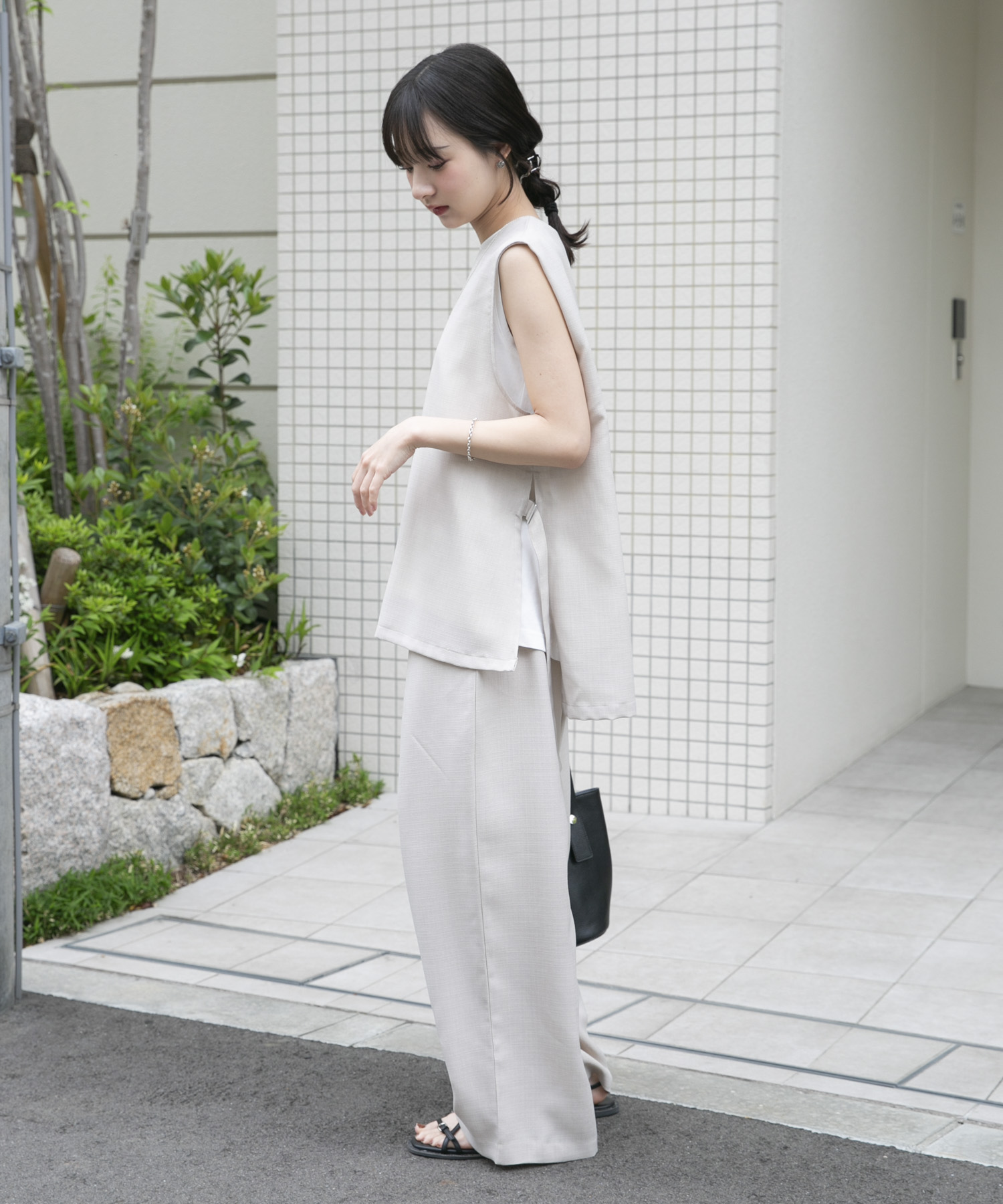 ベスト×ワイドパンツセット