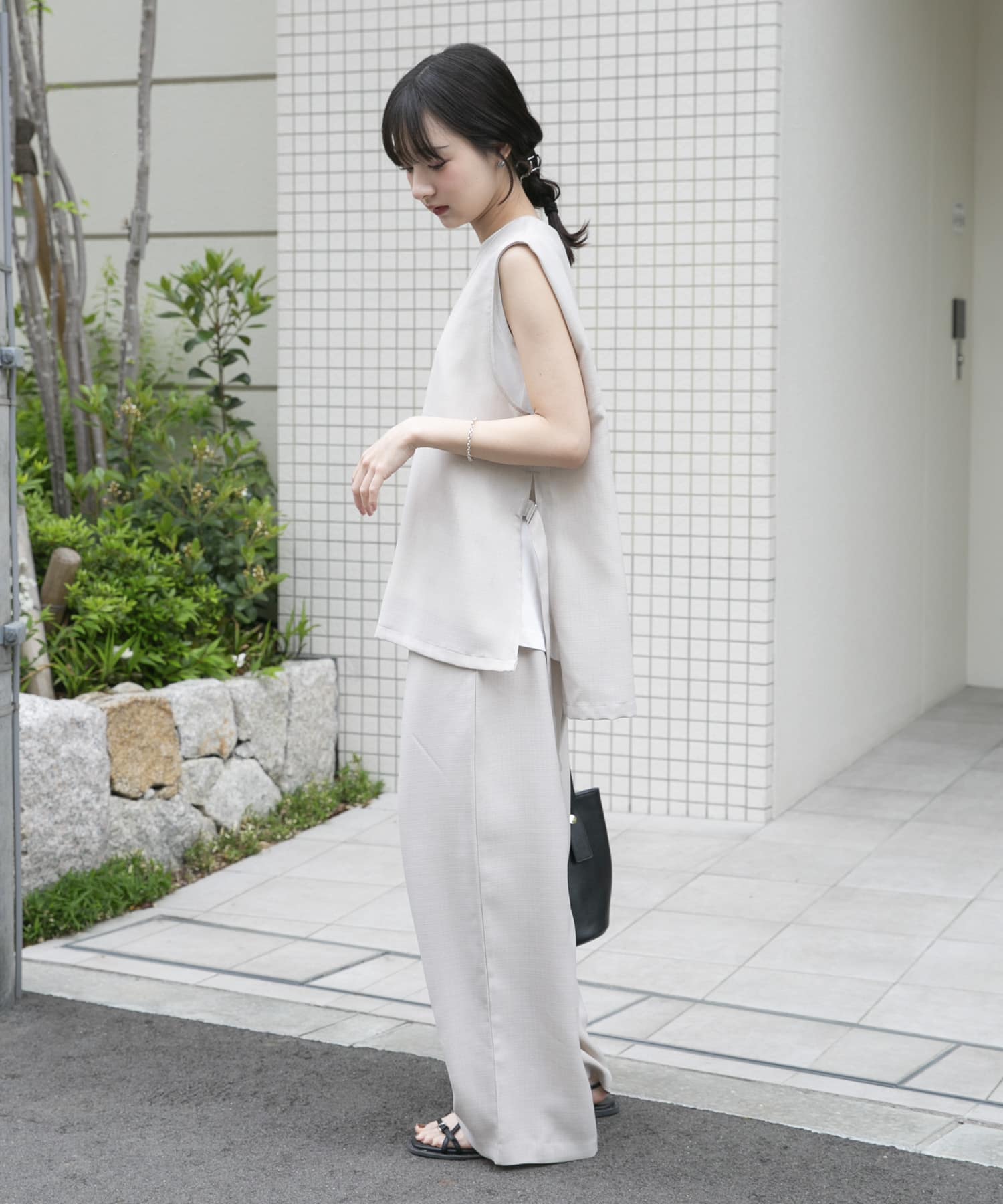 ベスト×ワイドパンツセット