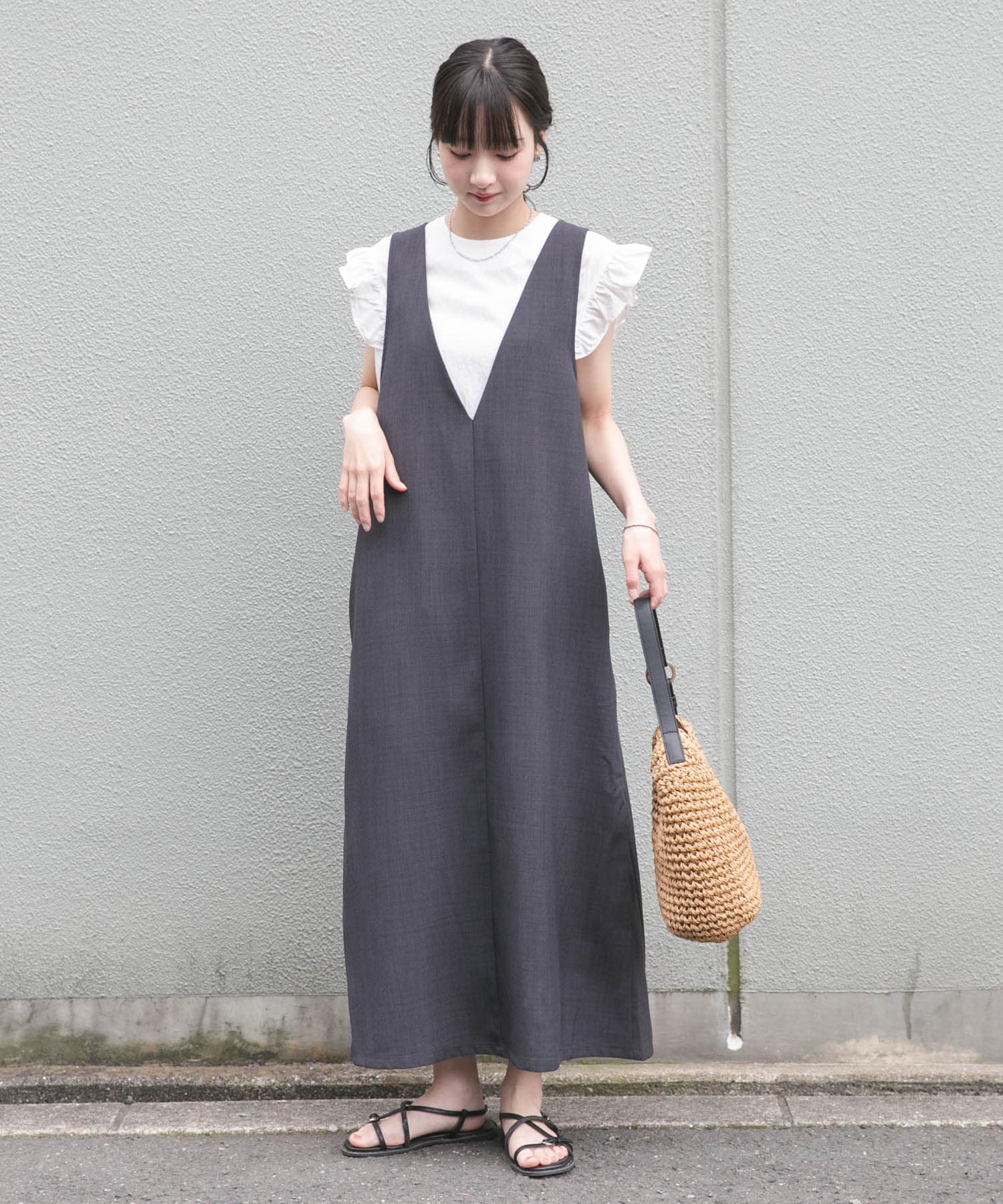 『イージーケア/接触冷感/UVカット』SMOOTH LINEN TOUCH ジャンスカ