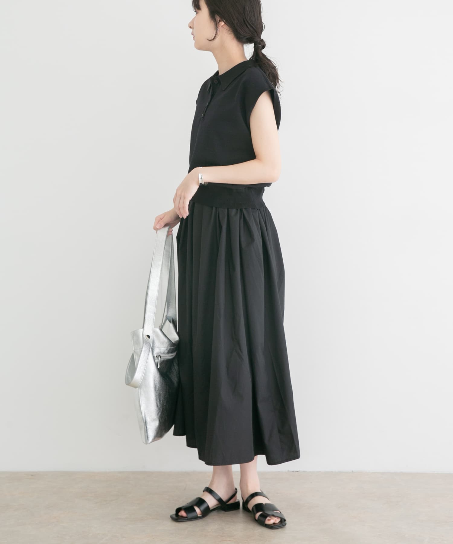 『洗濯可』ポロニットドッキングワンピース