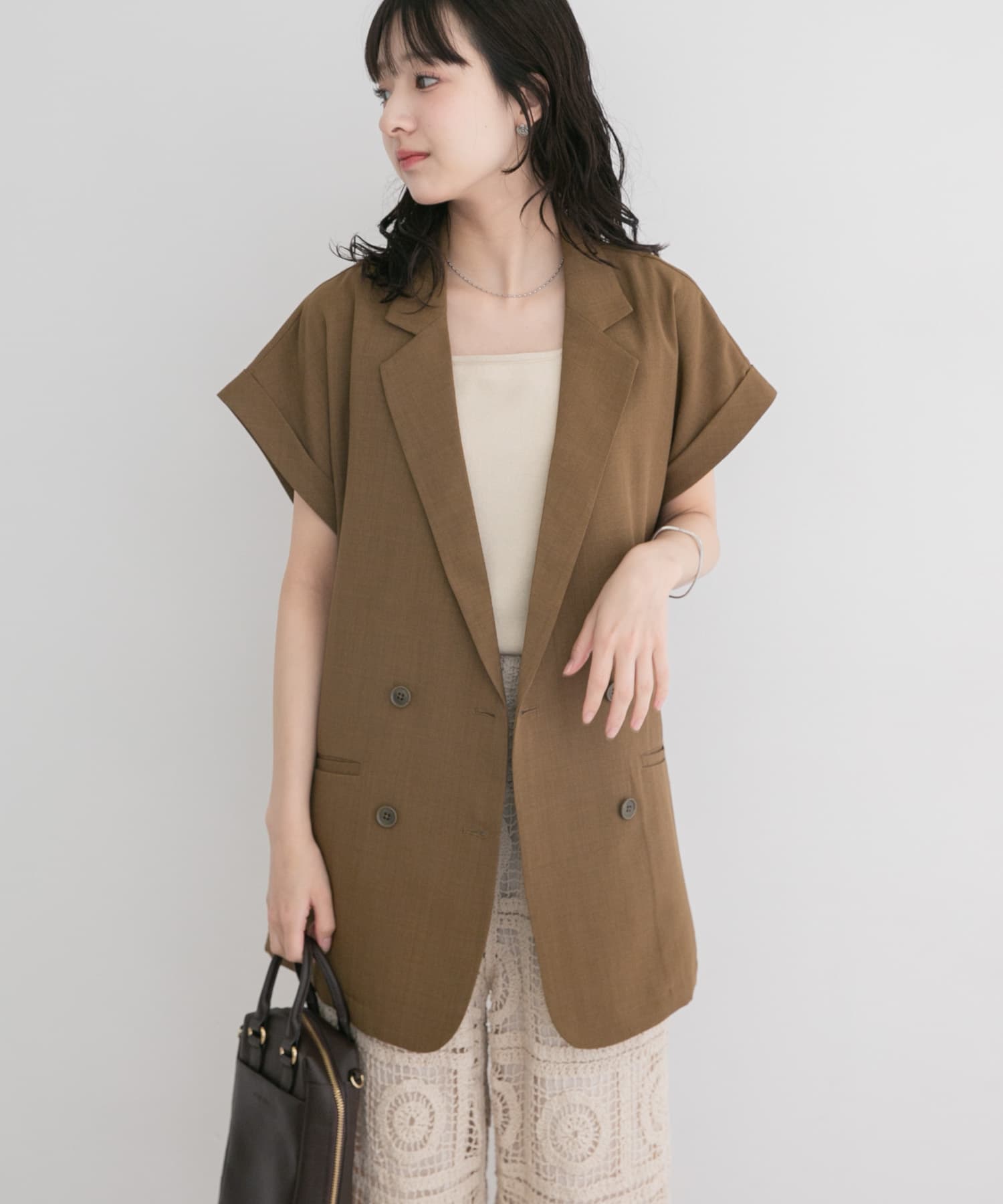 『洗濯可』SMOOTH LINEN TOUCH ジレ