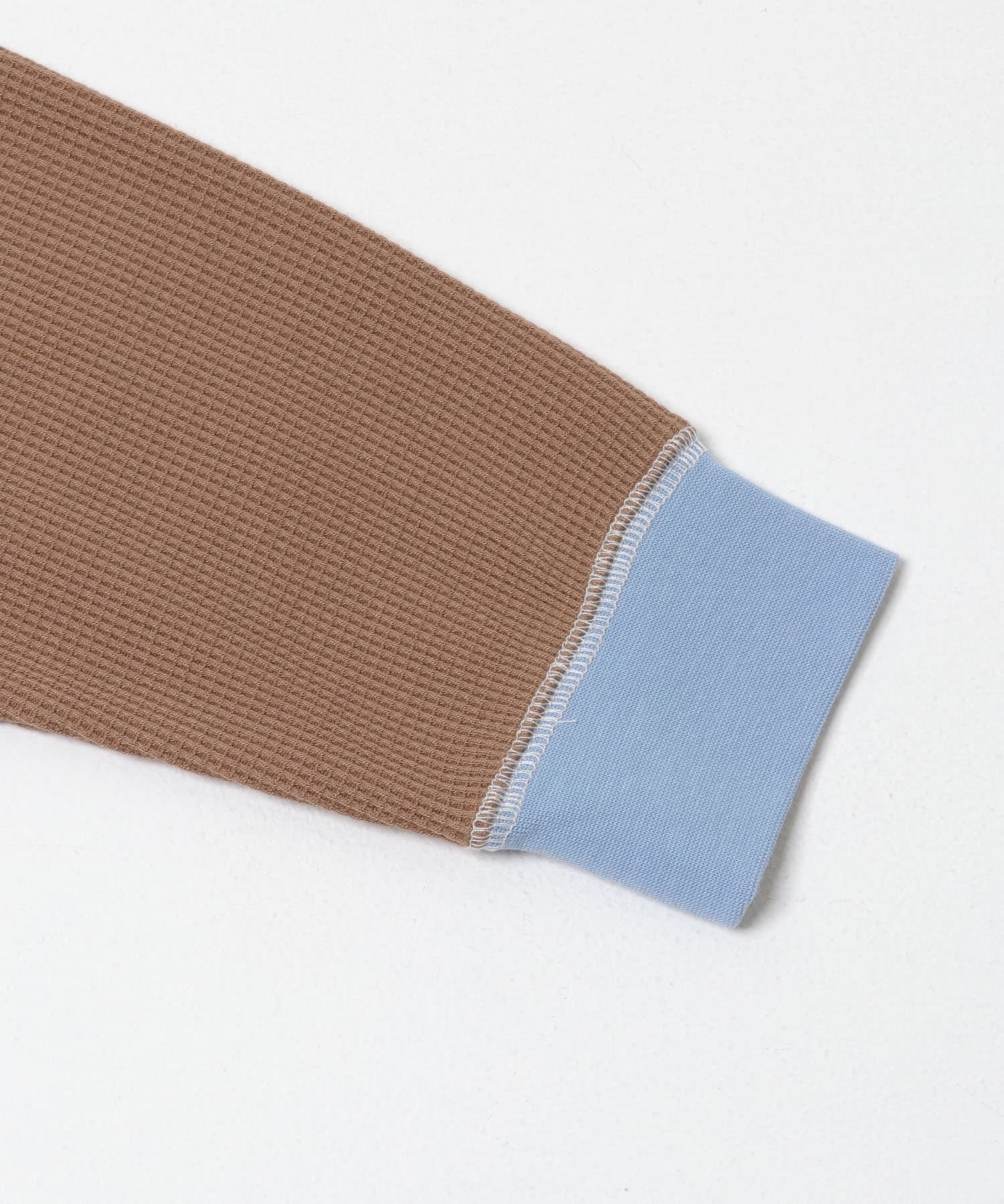 配色ワッフルヘンリーネックカットソー MOCHA M