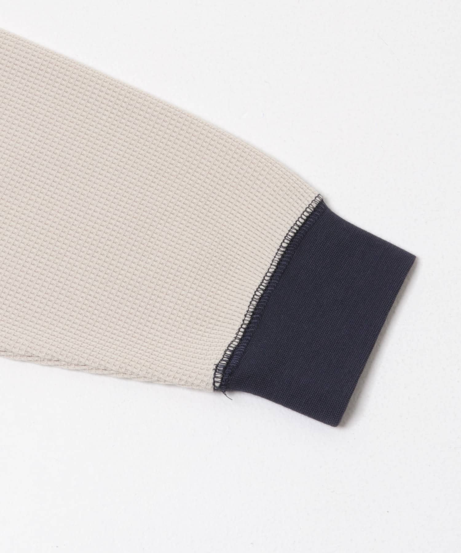 配色ワッフルヘンリーネックカットソー IVORY M