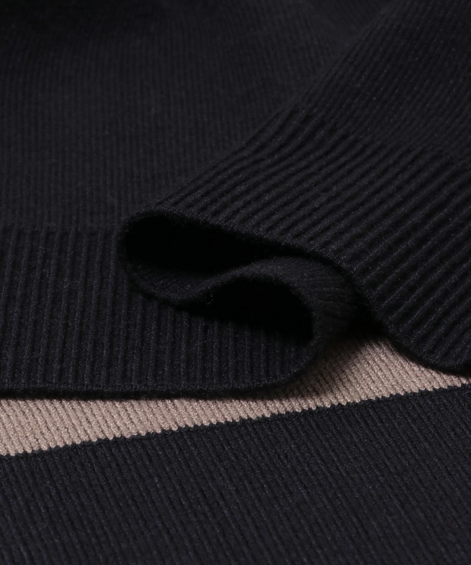 『洗濯可』スウェットタッチニットクルーネックカーディガン BLACK M