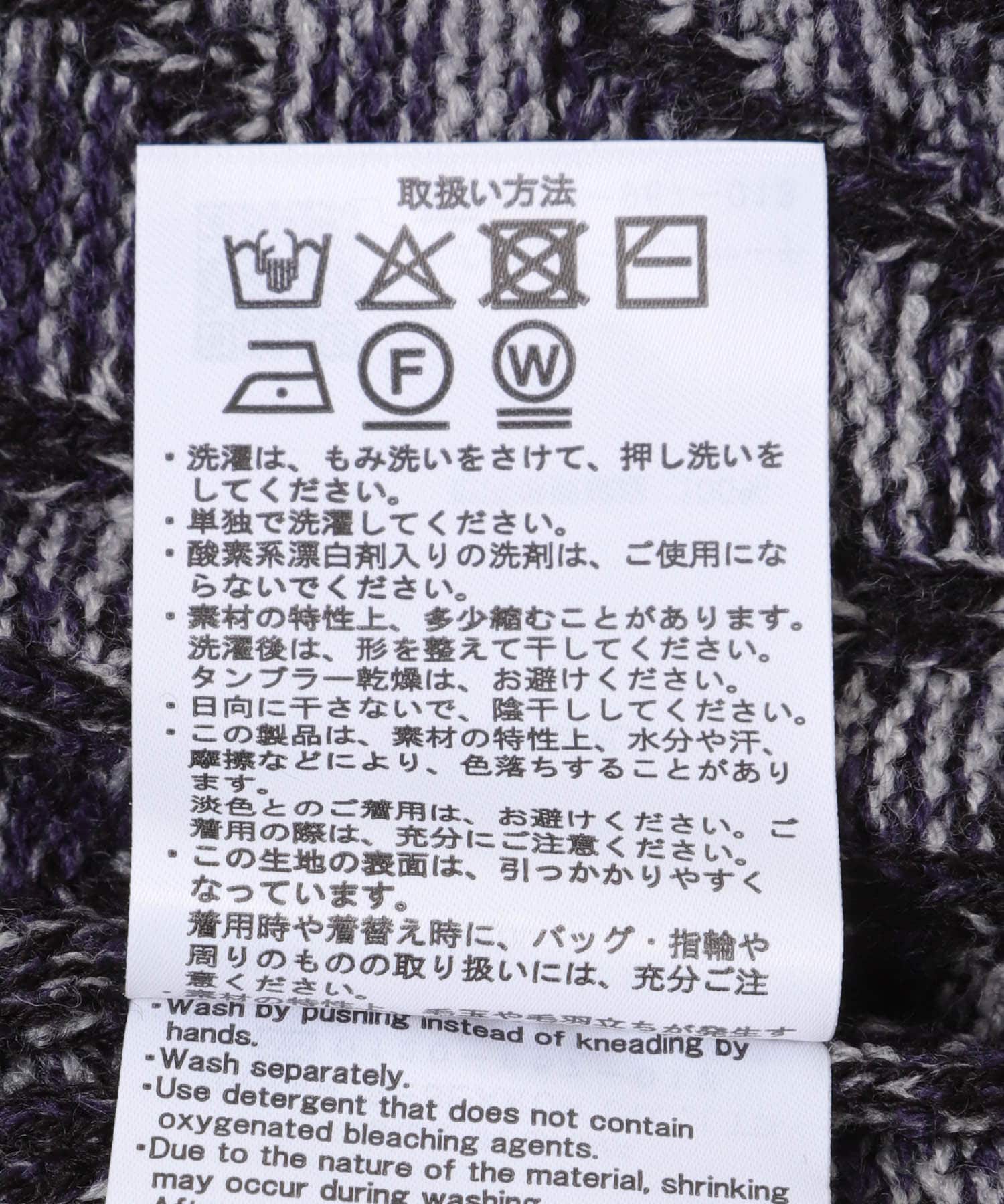 MIXカラー クルーネック プルオーバーニット BLACK M