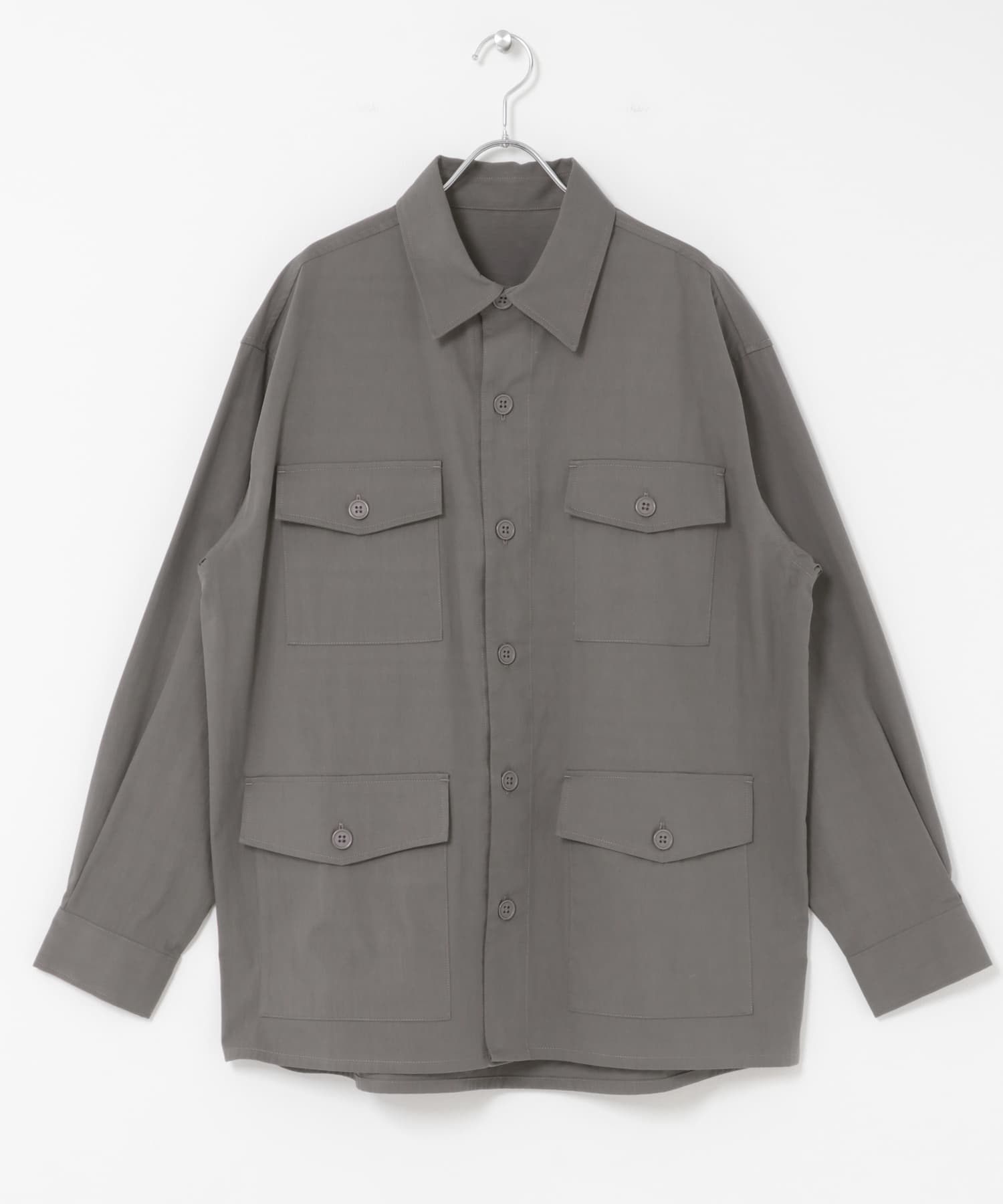 4-pocket ツイルフィールドシャツジャケット CHARCOAL M
