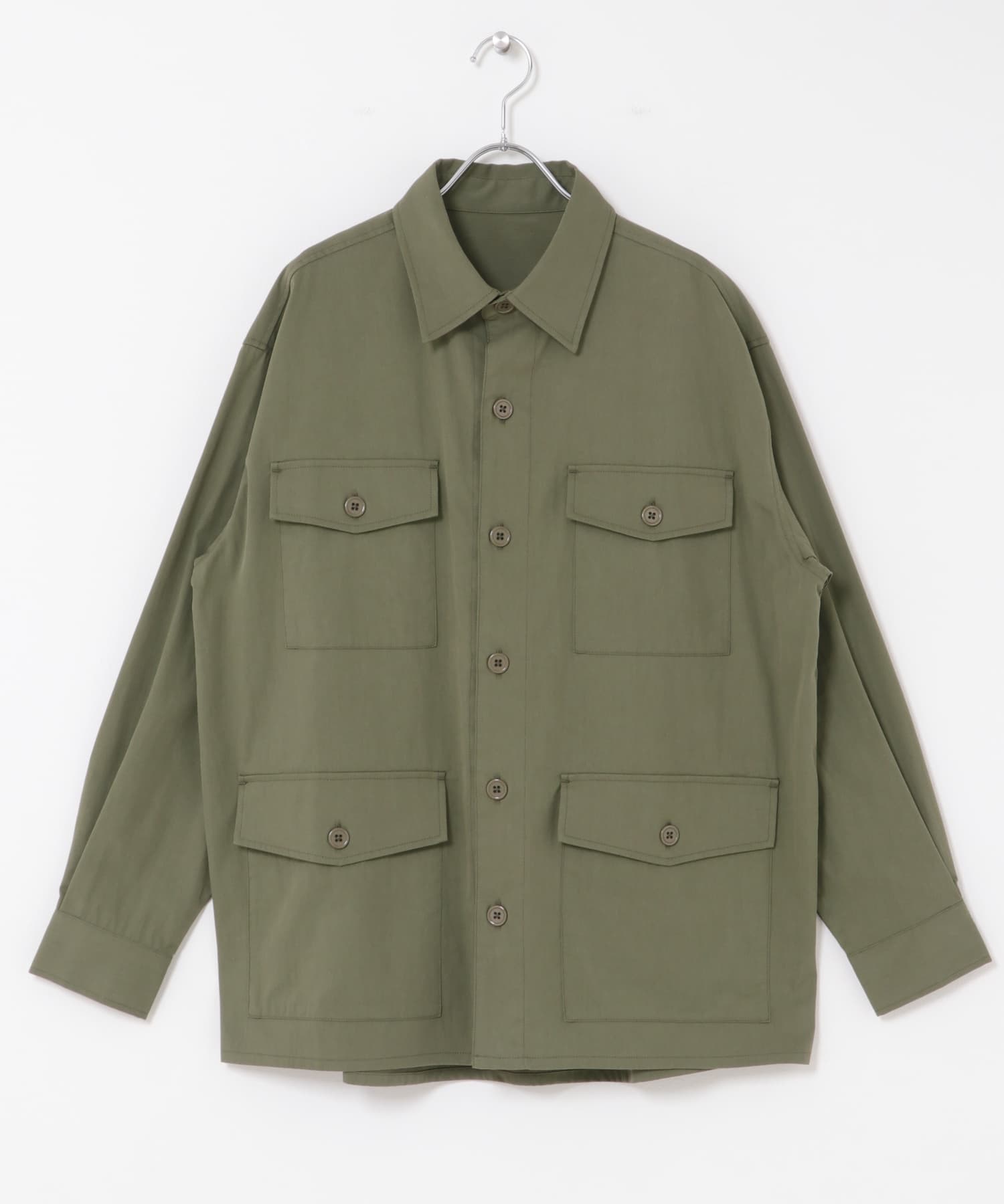 4-pocket ツイルフィールドシャツジャケット OLIVE M