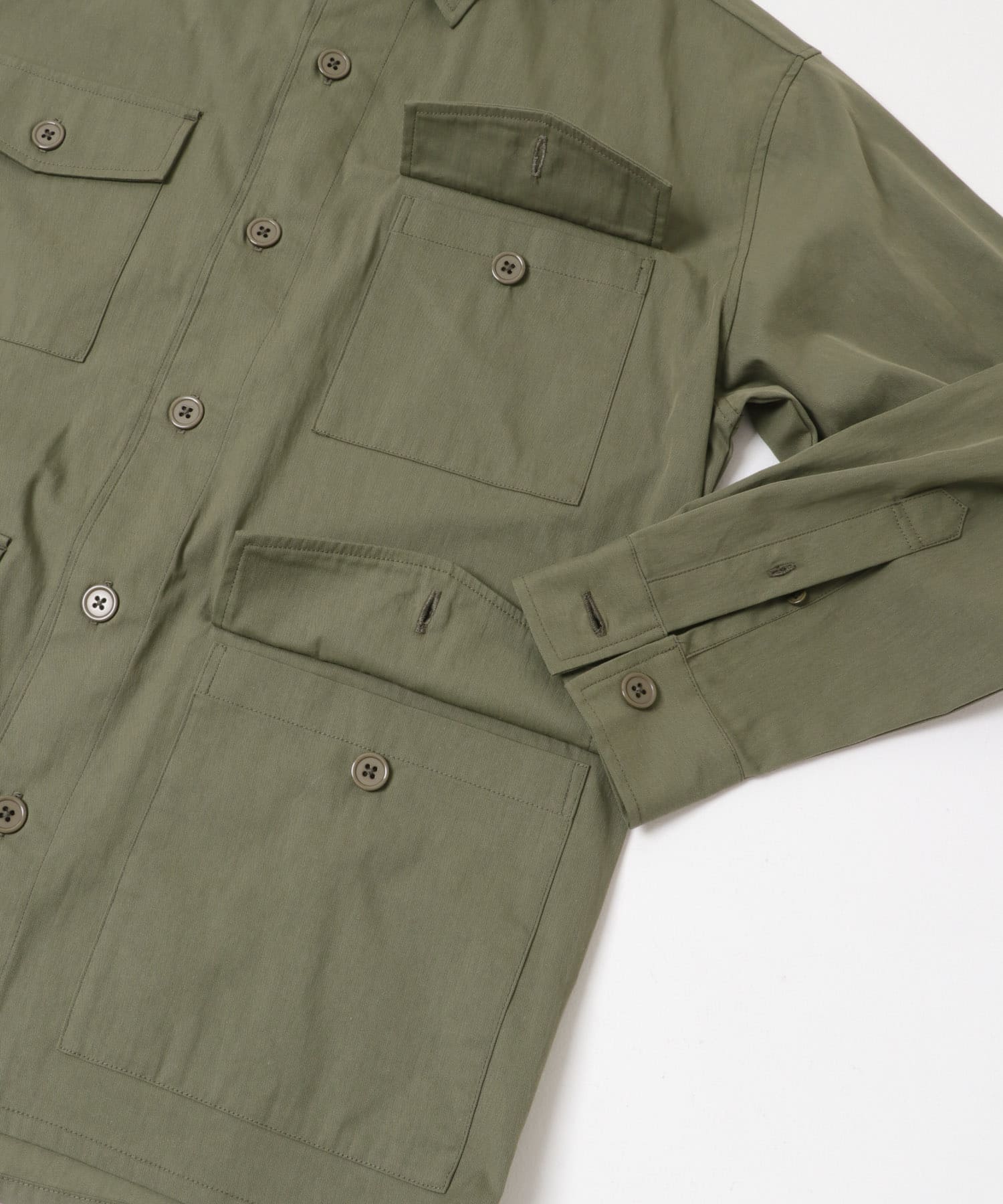 4-pocket ツイルフィールドシャツジャケット OLIVE M