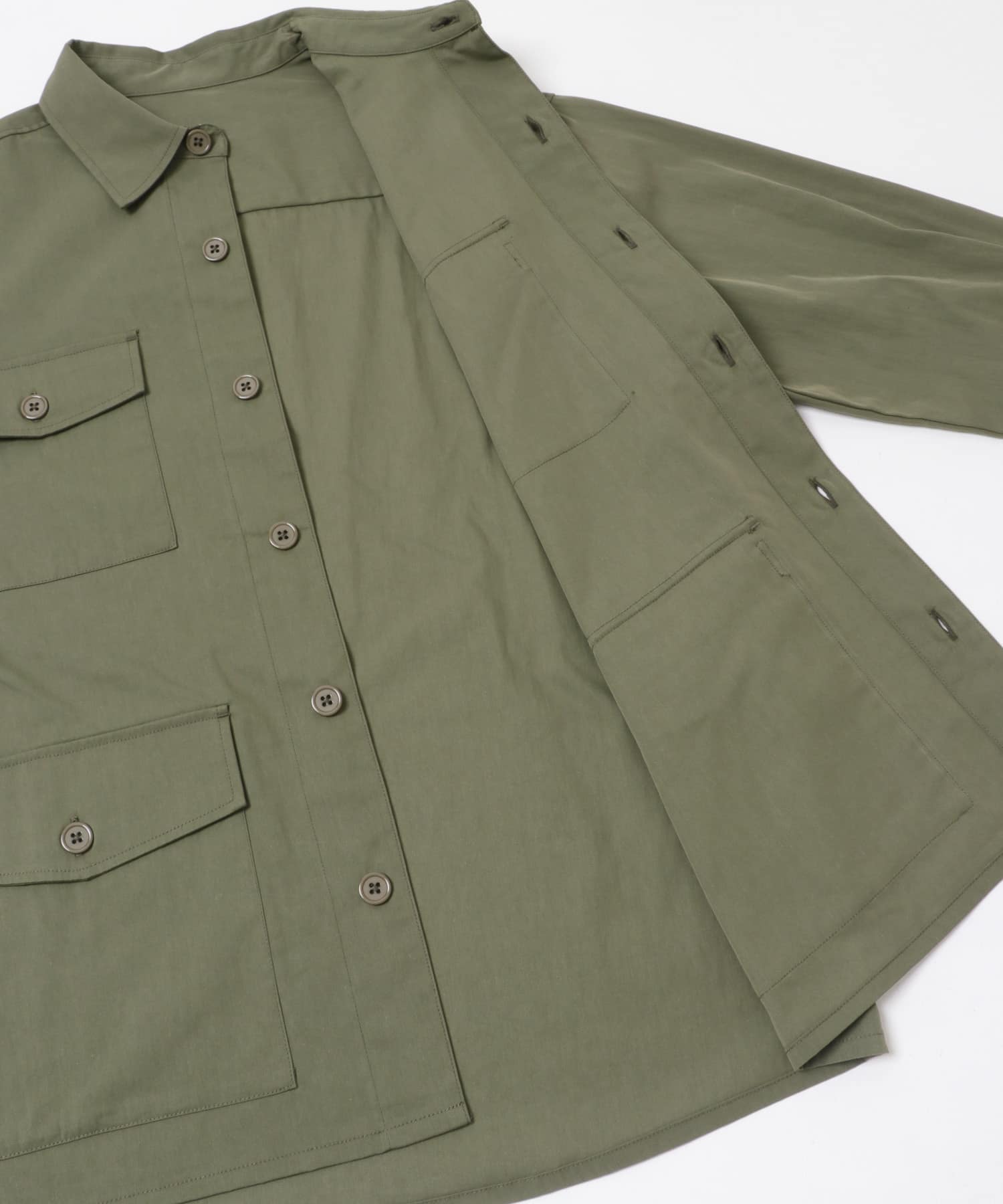 4-pocket ツイルフィールドシャツジャケット OLIVE M