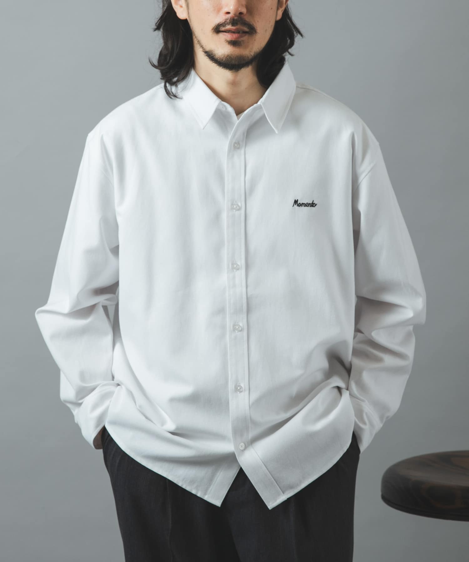 yux1212様36シャツ 刺繍 オックス レギュラーカラーシャツ(M WHITE): トップス｜URBAN