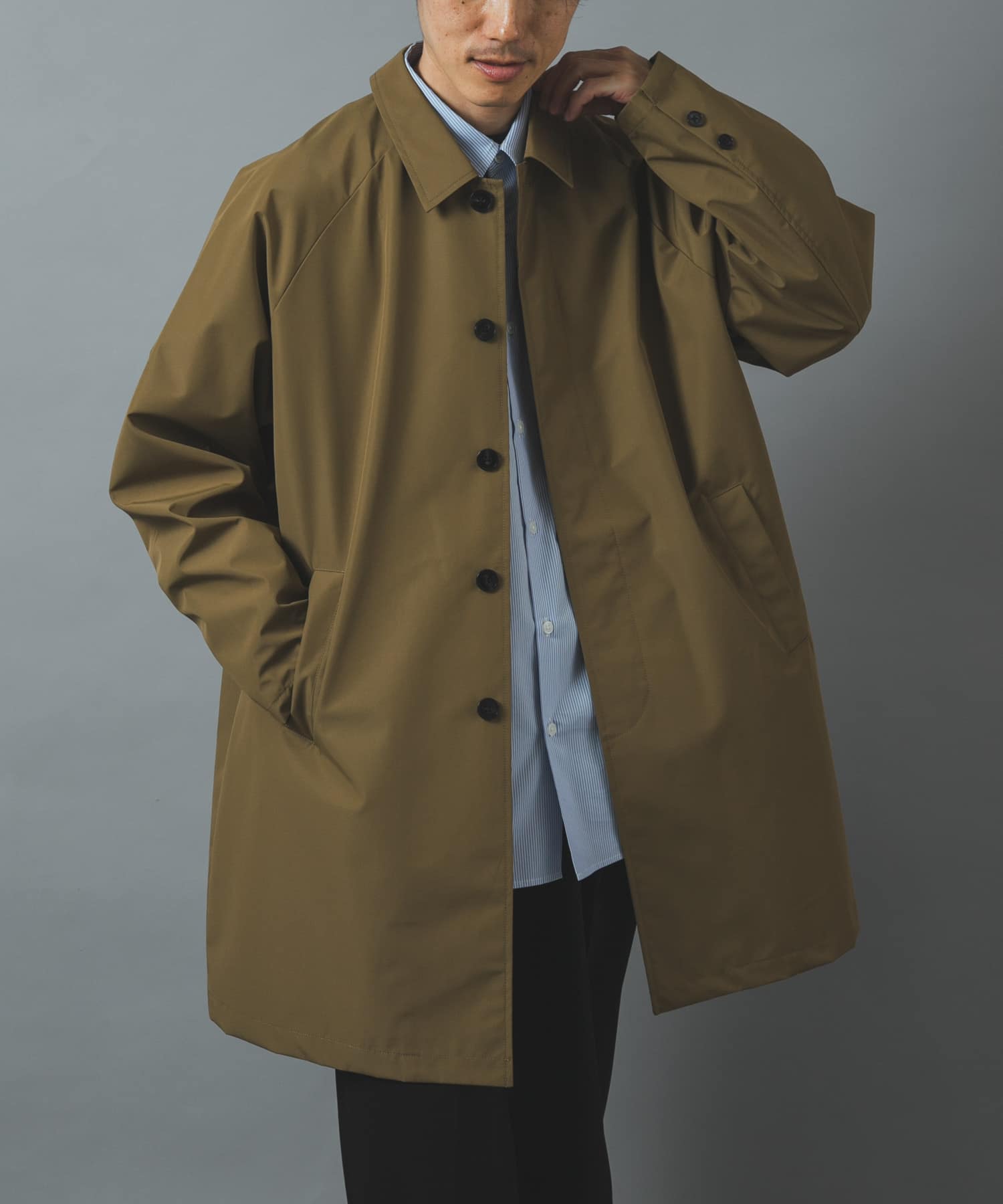 【美品】URBAN RESEARCH チェック柄 バルカラーコート Lサイズ 撥水×防風 3Layerバルカラーコート(M BLACK): アウター｜URBAN