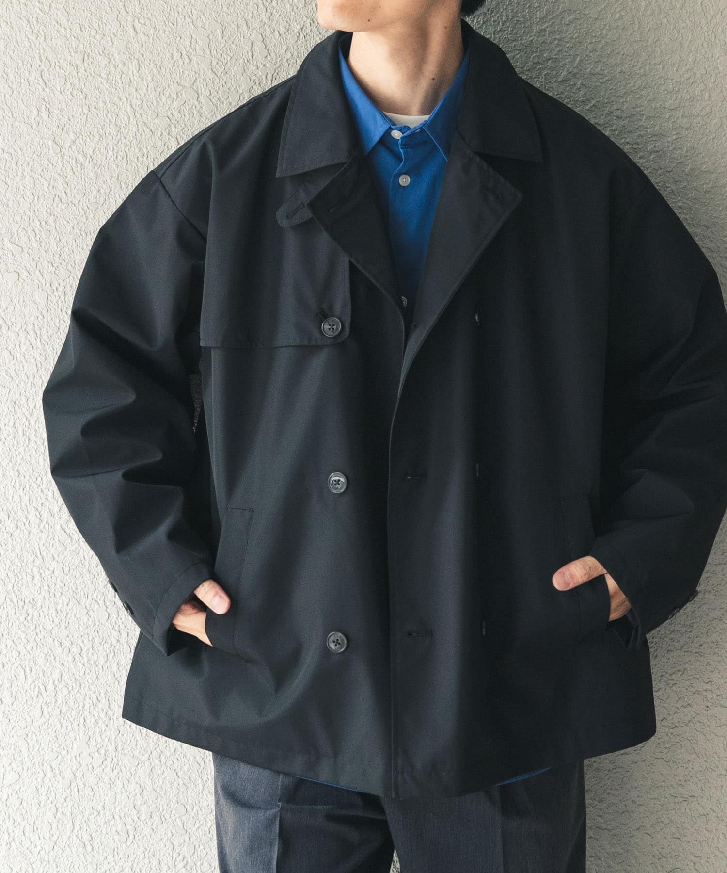 ブラックレーベル　ショートトレンチ 撥水×防風 3Layerショートトレンチ(M BLACK): アウター｜URBAN