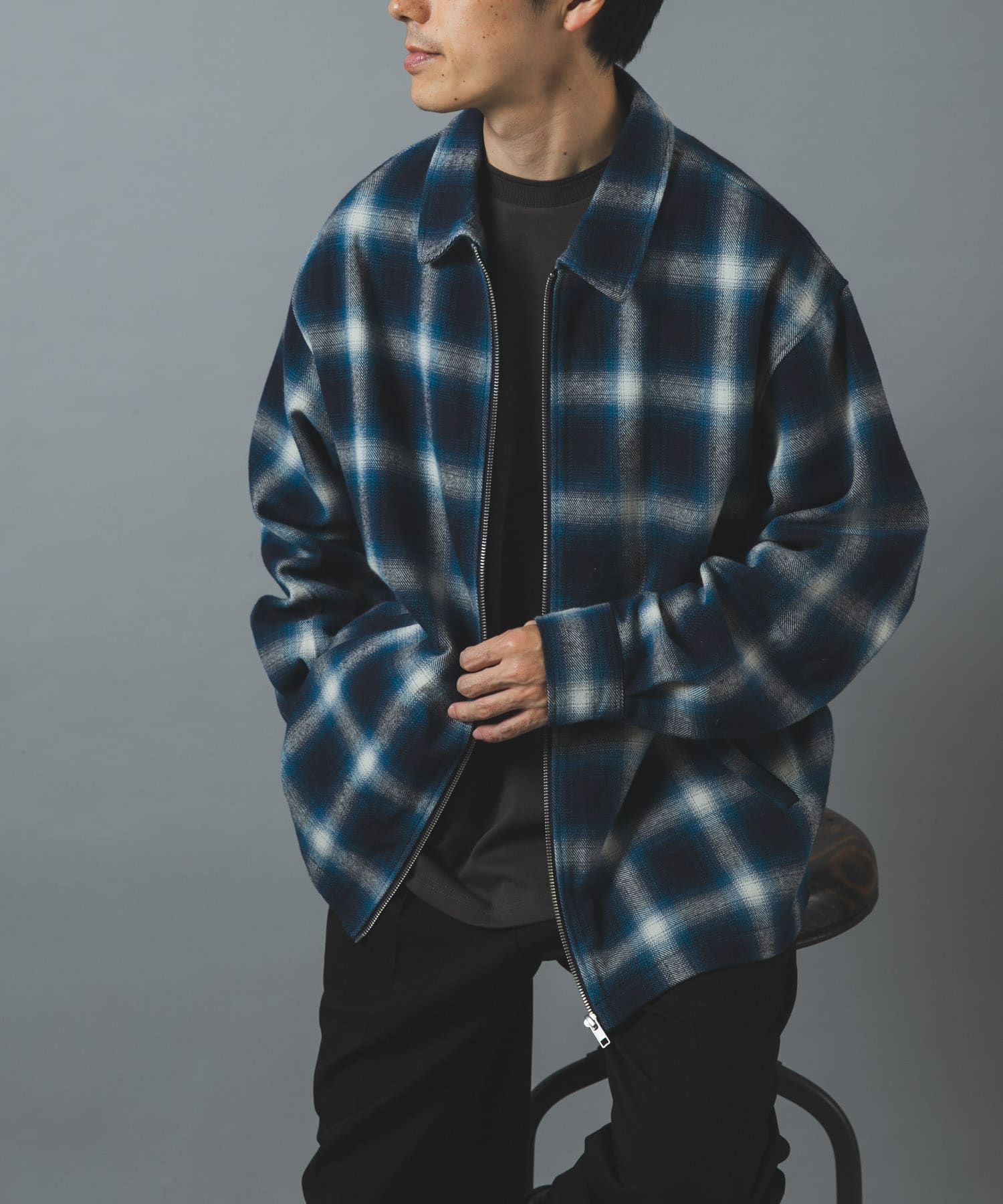 Ombre Plaid zip up ブルゾン(M BLACK): アウター｜URBAN RESEARCH公式