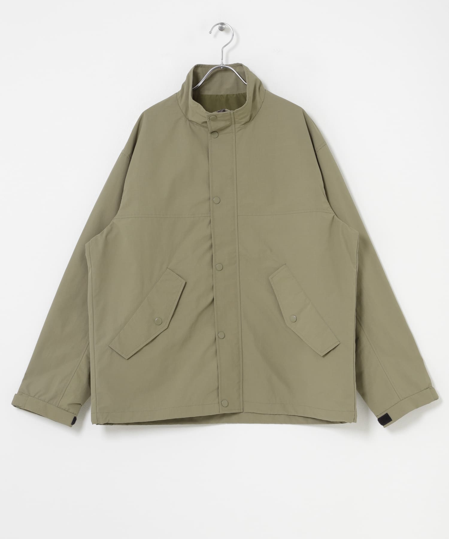 『防風/撥水』ナイロンスタンドネックミリタリーブルゾン KHAKI M