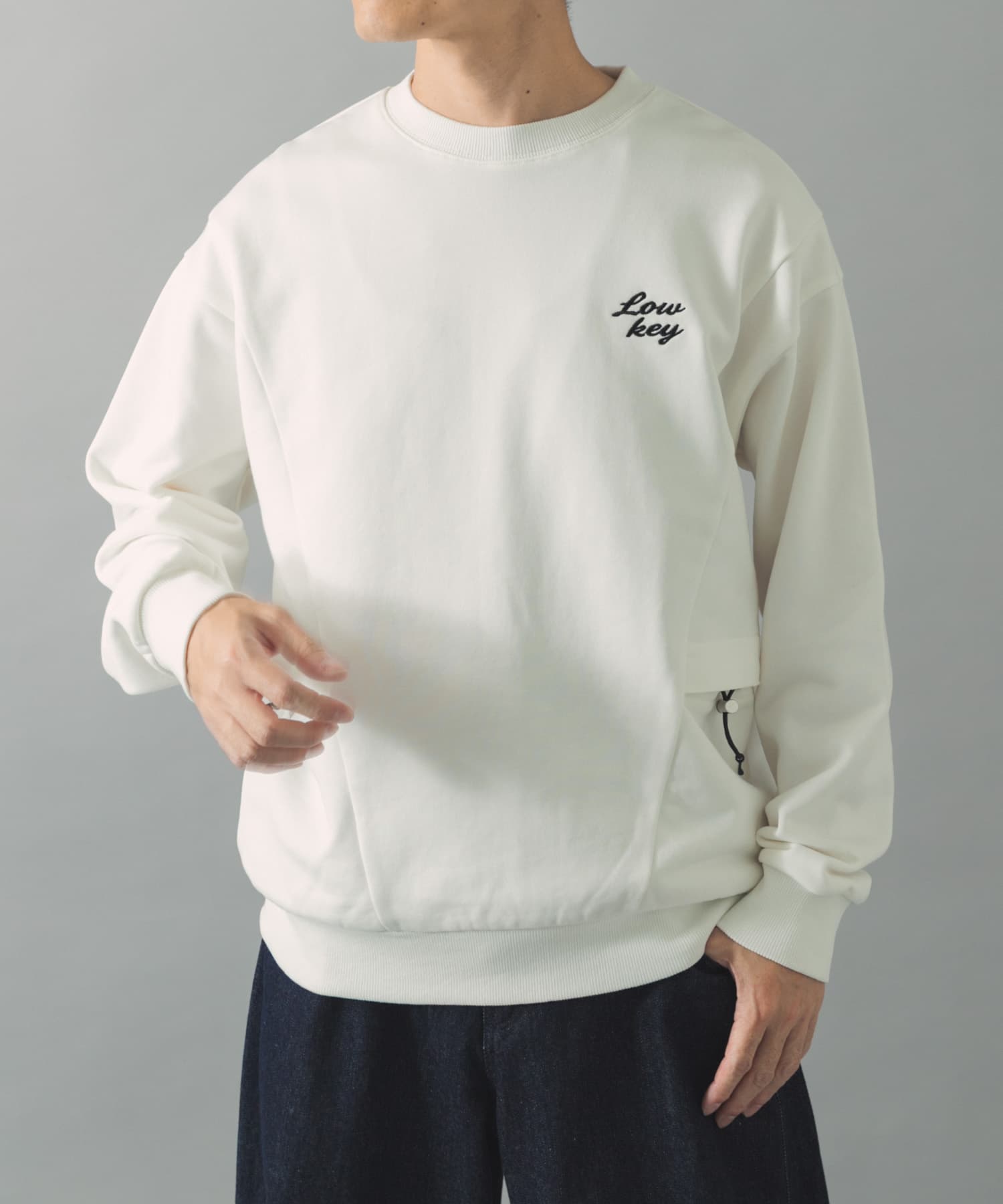 サイドストレージ裏毛スウェットトップス