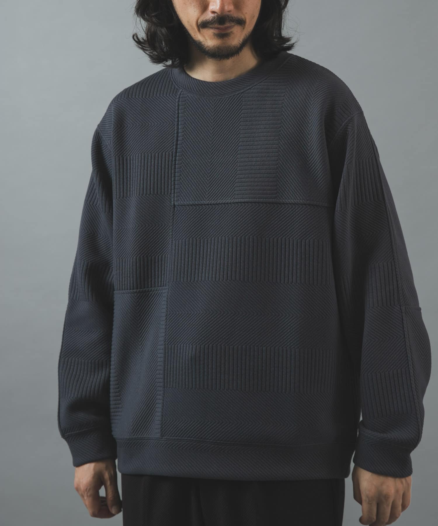 キリカエ ジャカード クルーネックtops
