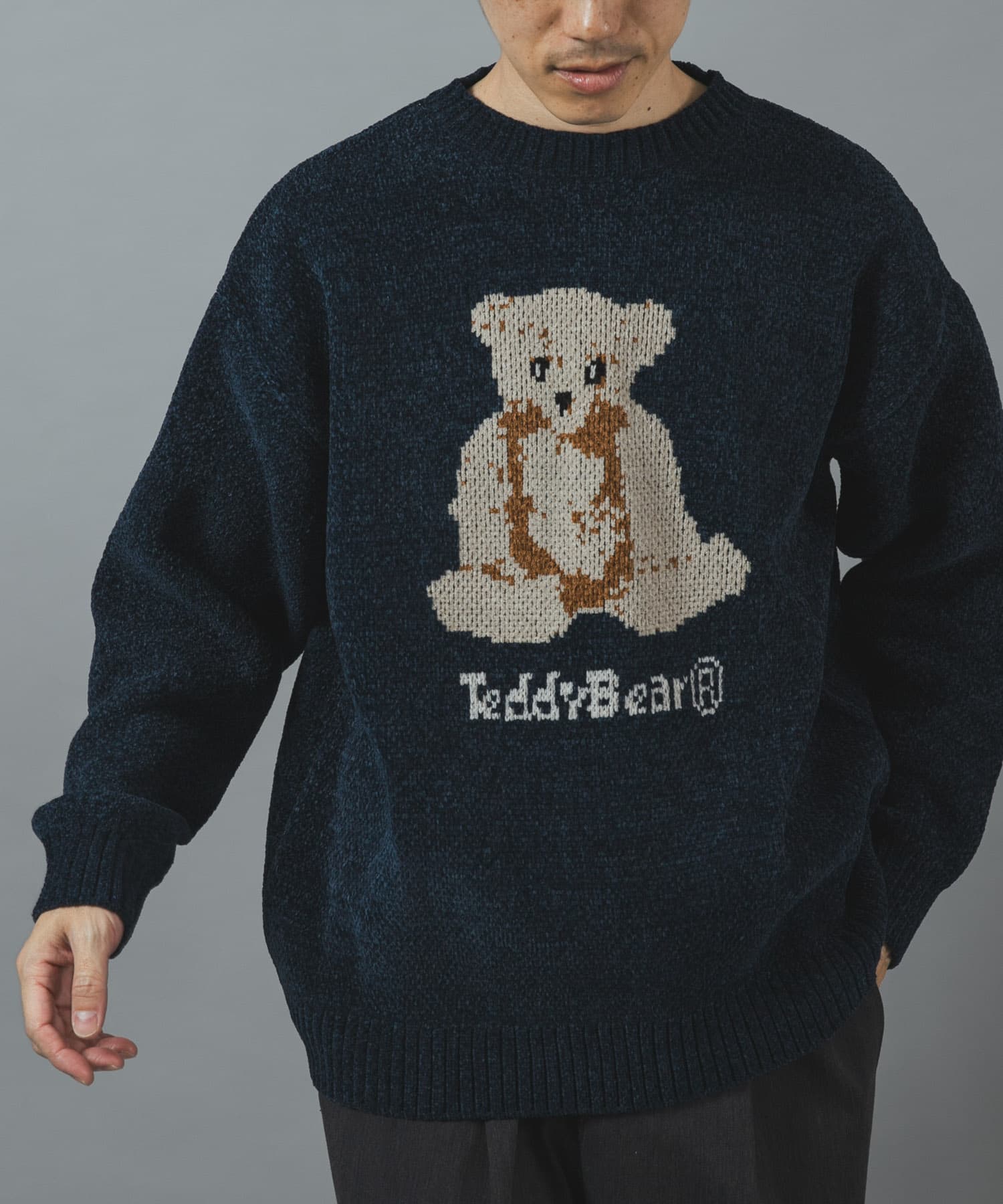 TEDDY BEAR モール クルーネックニット