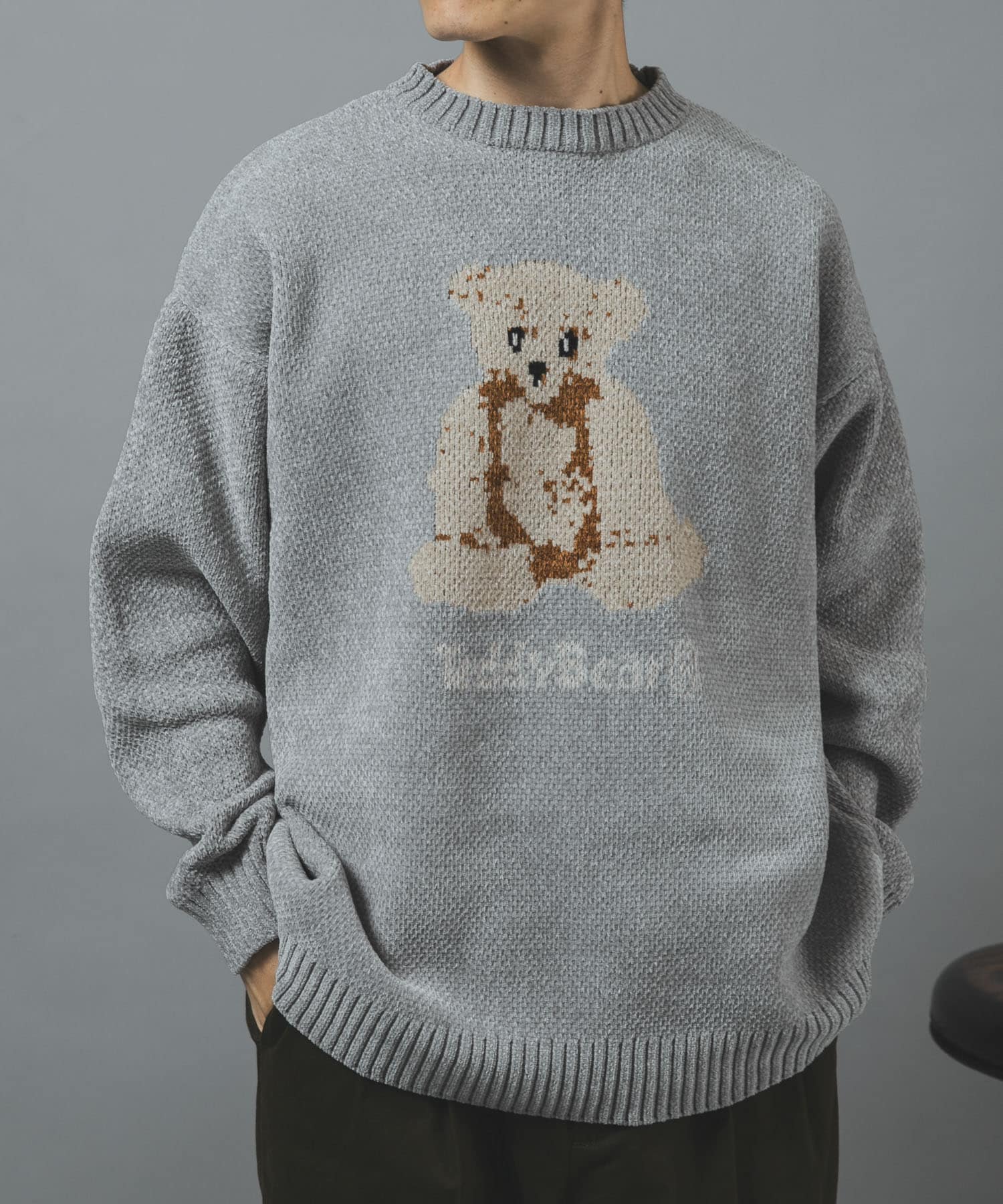 TEDDY BEAR モール クルーネックニット