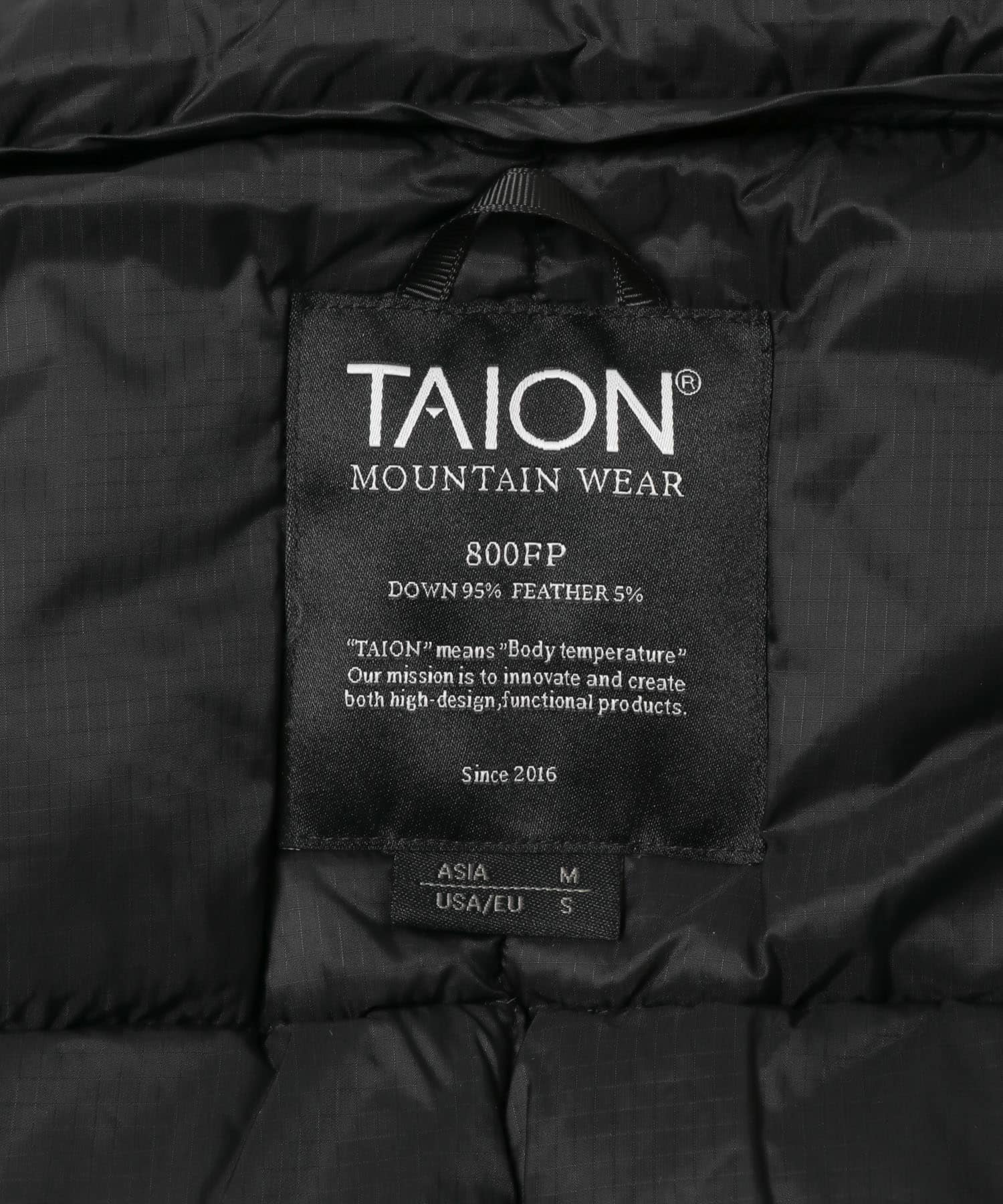 TAION　Mt.Hi-Neck Volume Down Jacket BLACK M