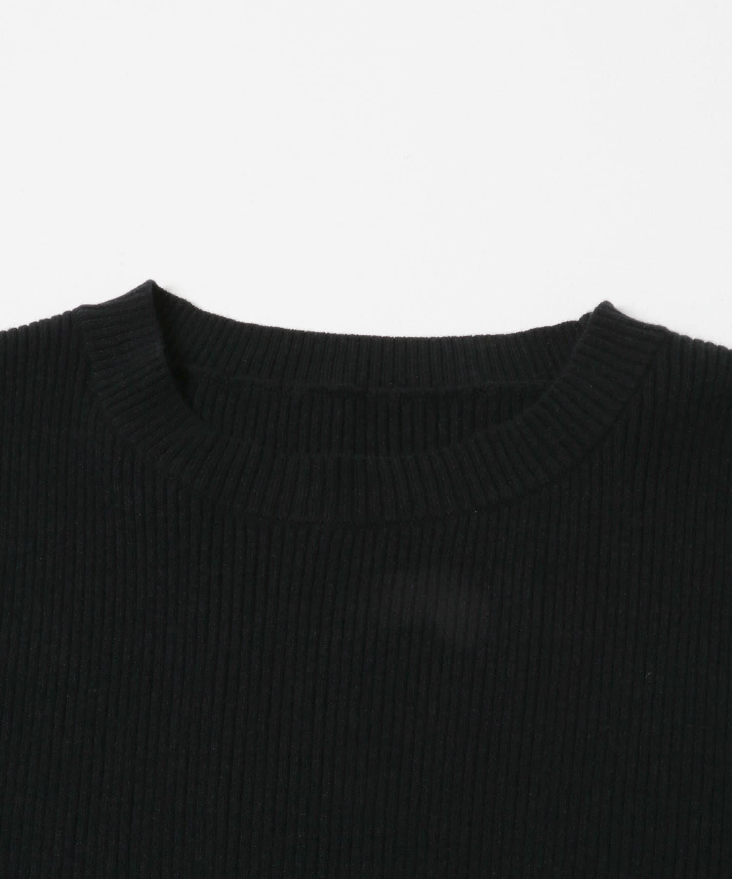 リブクルーネックニット BLK Free