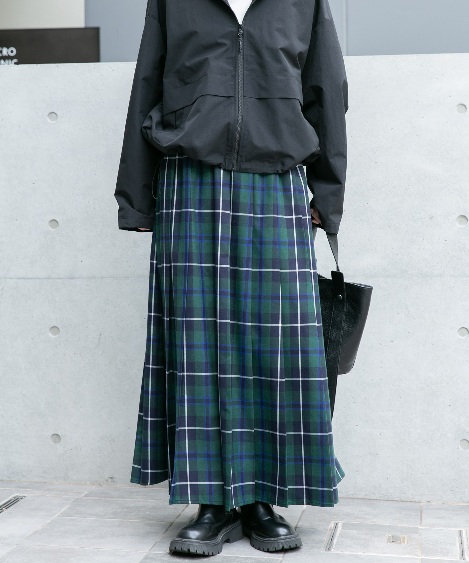 ビッグチェックプリーツスカート