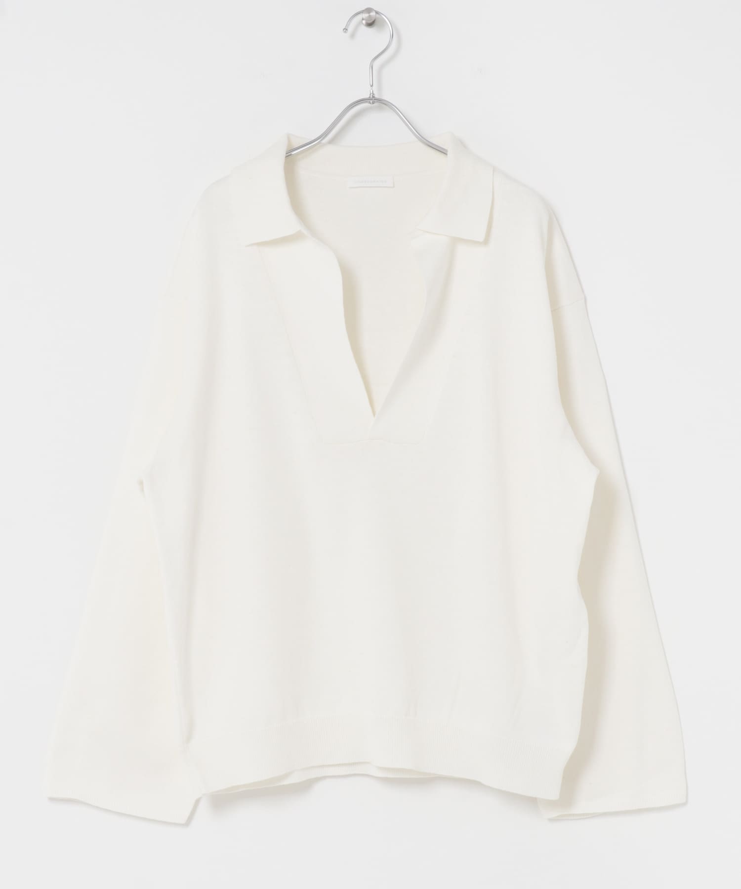 UNDECORATED　LINEN/COTTON BIG KNIT TOP OFF WHITE 0