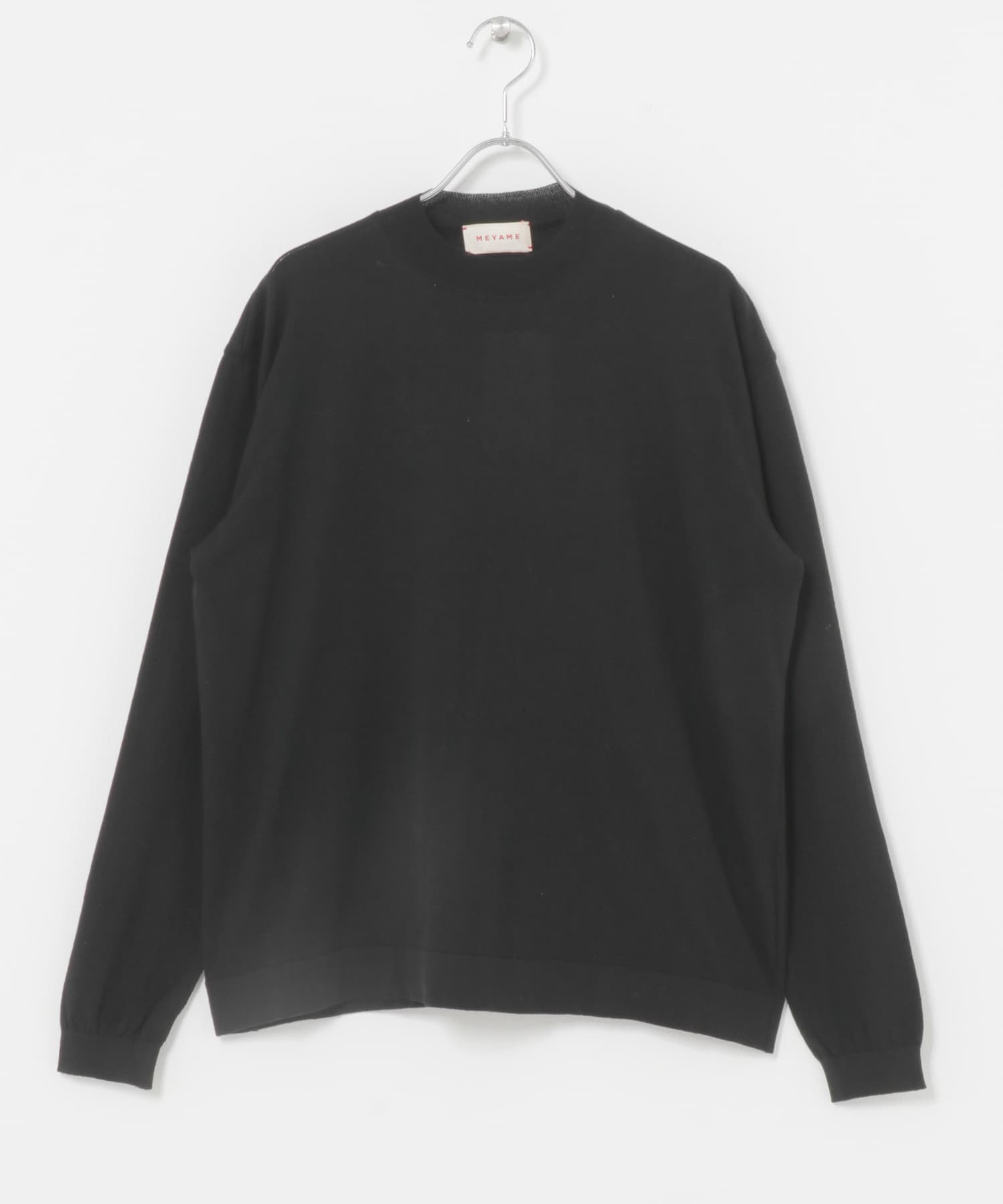 MEYAME　COTTON KNIT LONG SLEEVE TEE BLACK Free