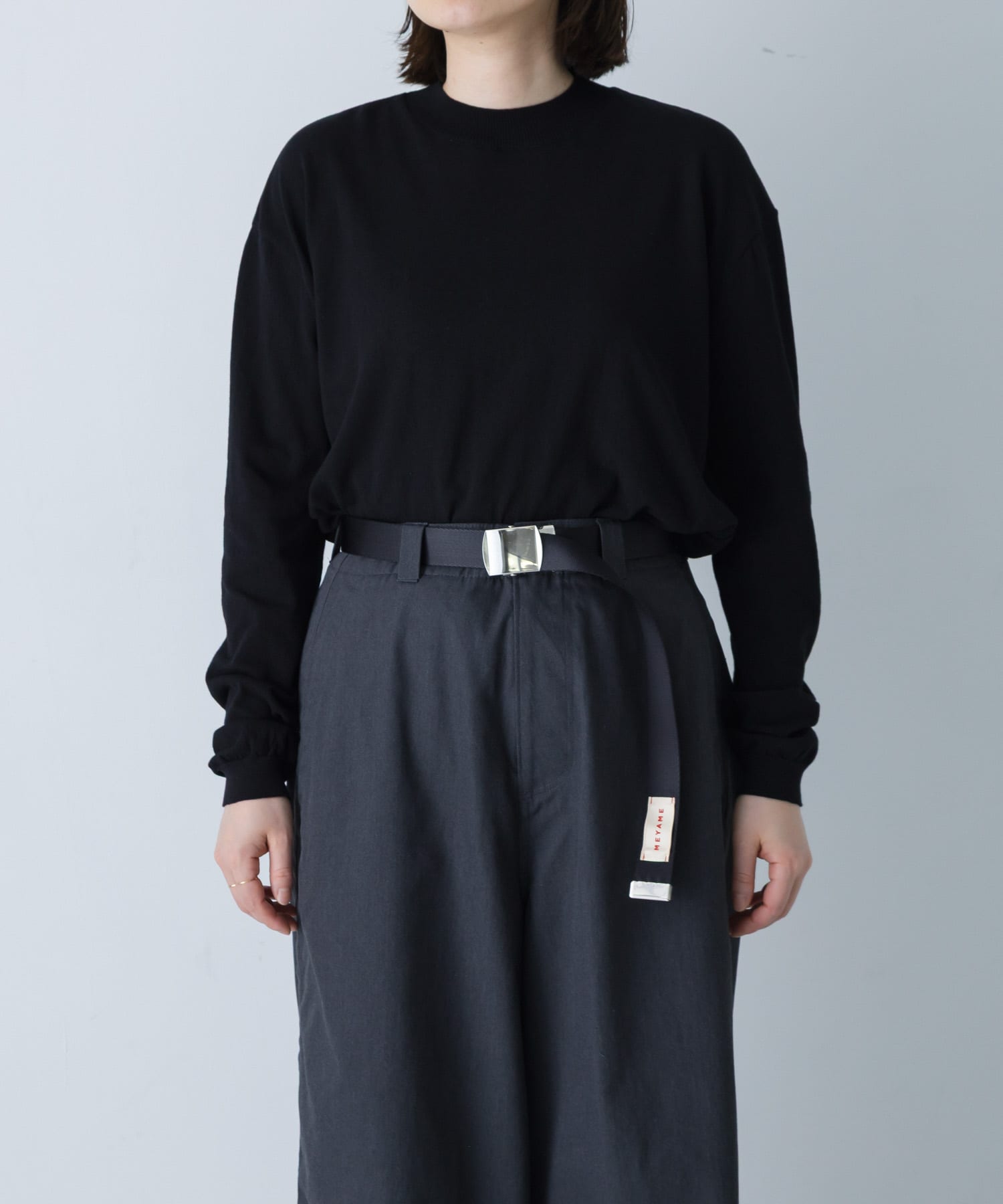 MEYAME　COTTON KNIT LONG SLEEVE TEE