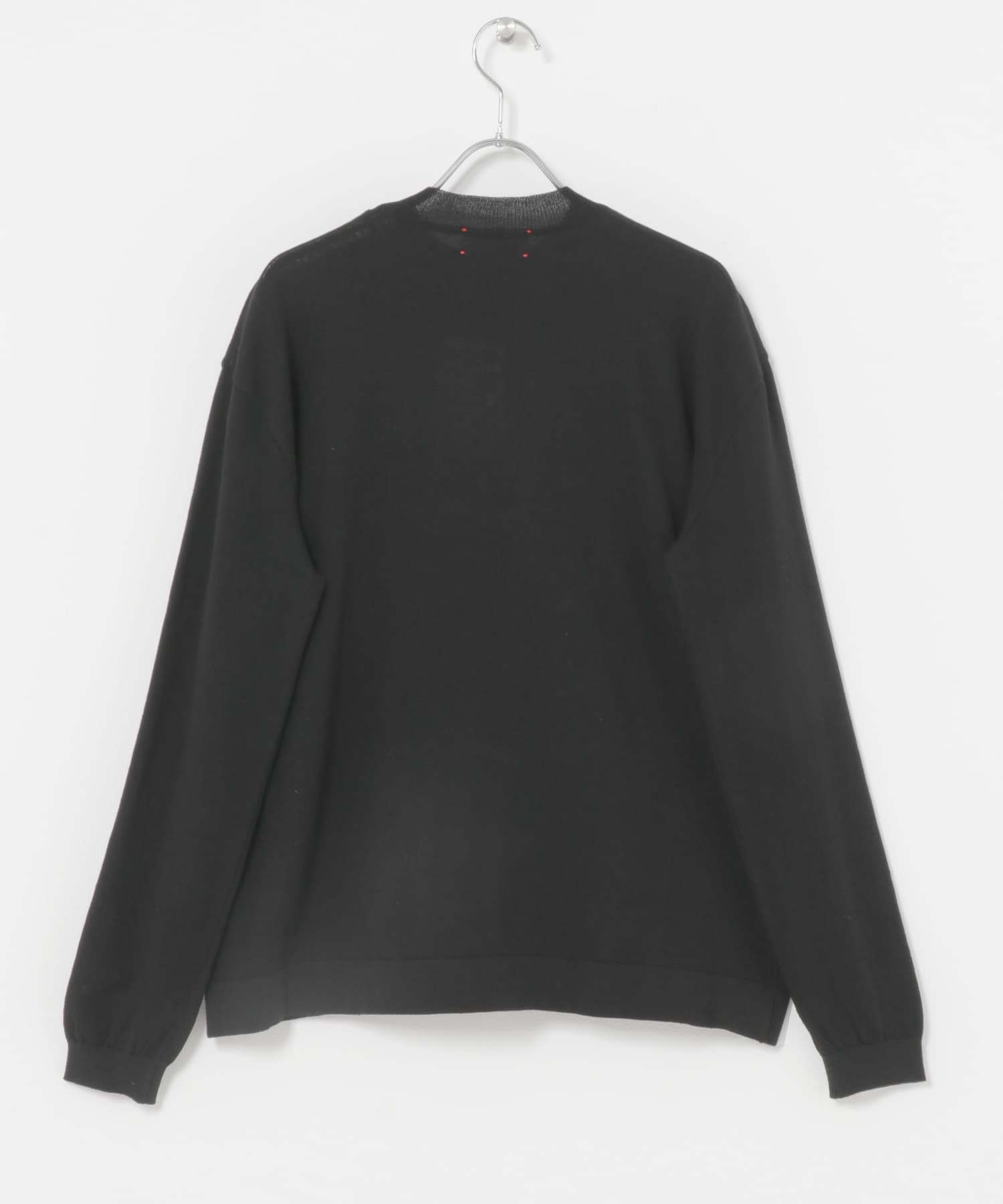 MEYAME　COTTON KNIT LONG SLEEVE TEE BLACK Free