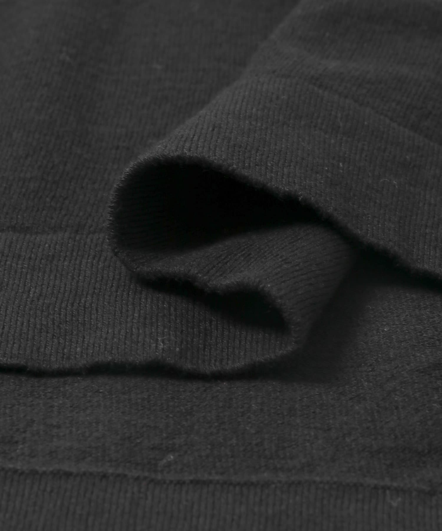 MEYAME　COTTON KNIT LONG SLEEVE TEE BLACK Free