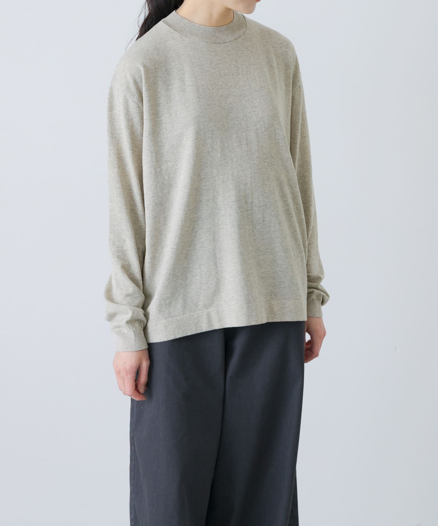 MEYAME　COTTON KNIT LONG SLEEVE TEE