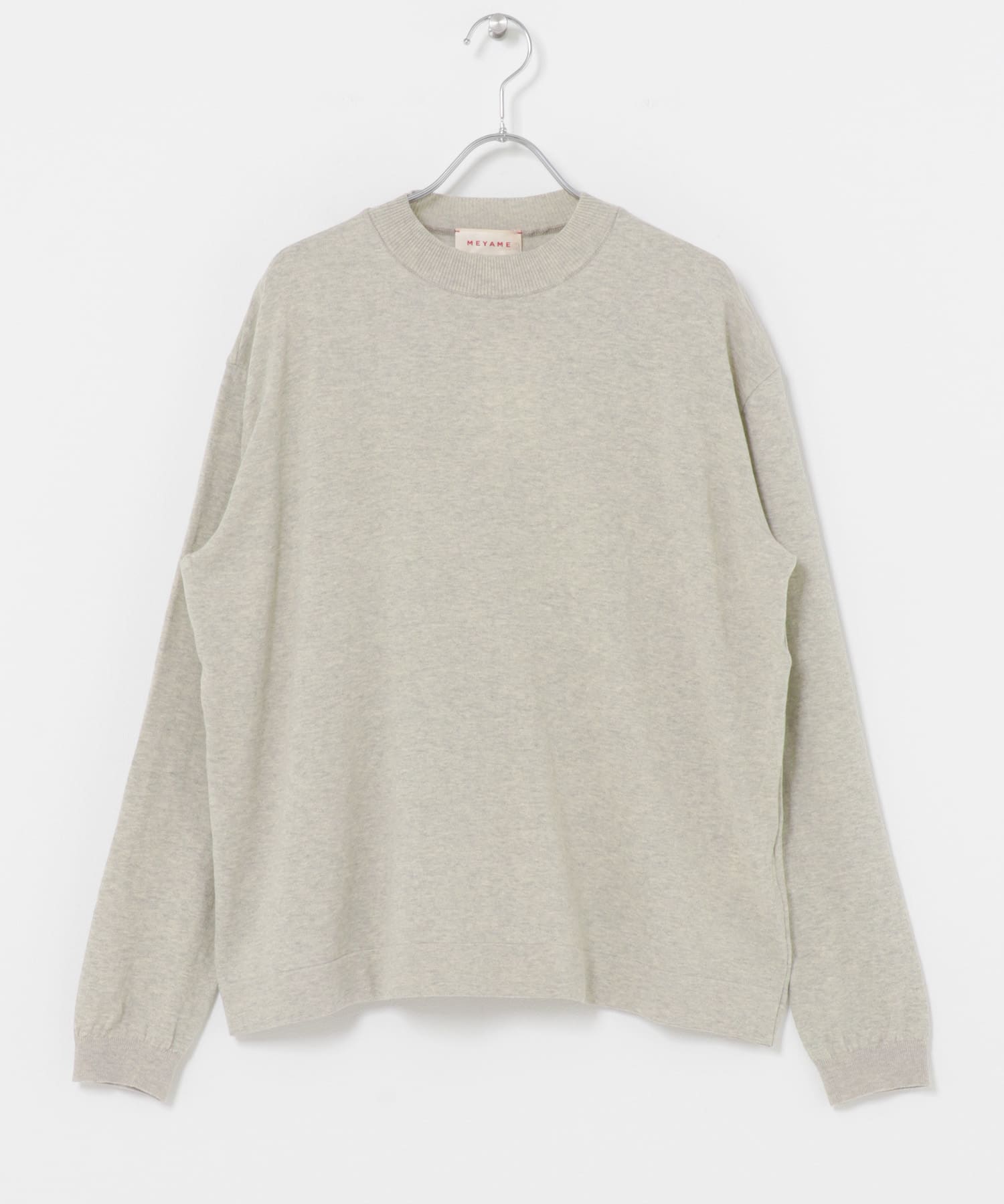 MEYAME　COTTON KNIT LONG SLEEVE TEE GREY Free