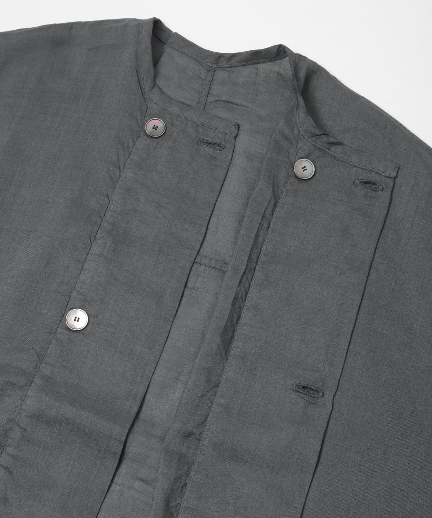 MITTAN　ラミーシルクワイドジャケット草木濃染 藍鬱金墨 2