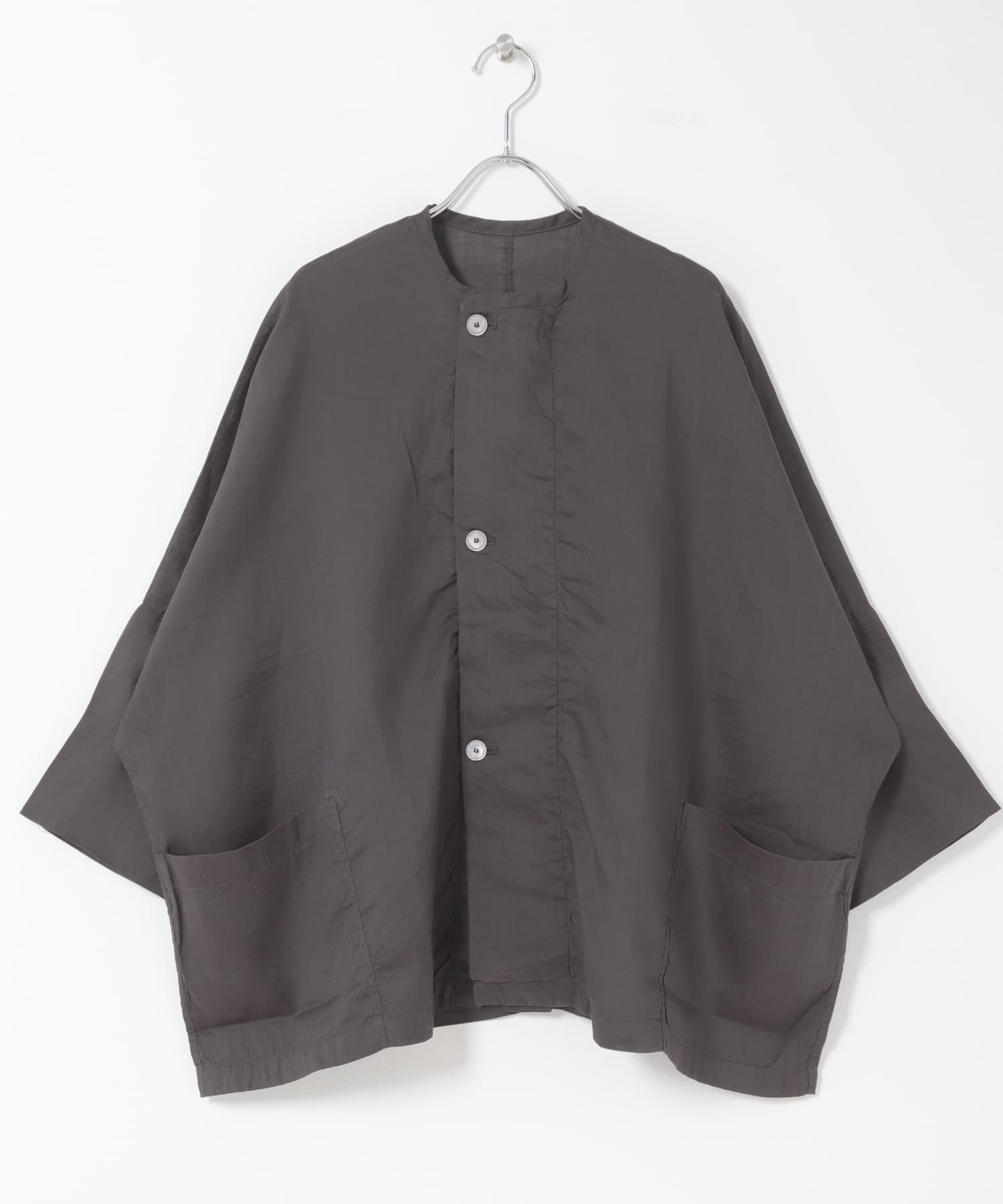 MITTAN　ラミーシルクワイドジャケット 墨黒 2