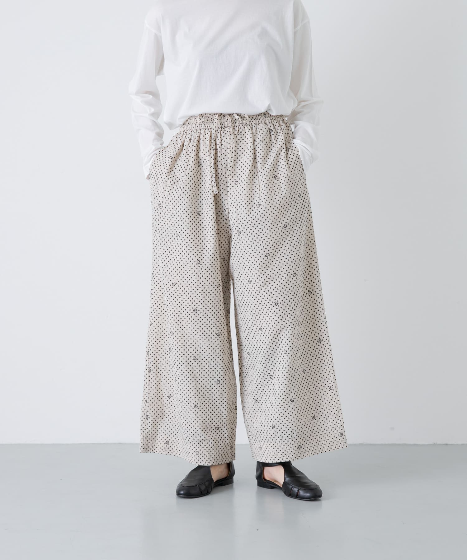 maison de soil　BLOCK PRINT EASY PANTS