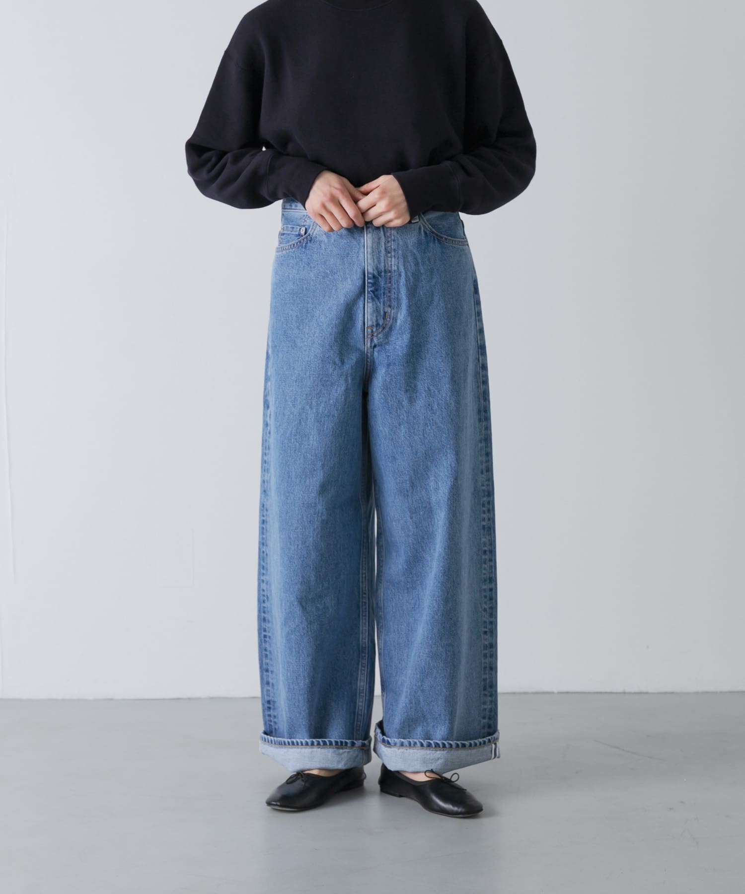 YLEVE　DENIM HIGH WAIST WIDE