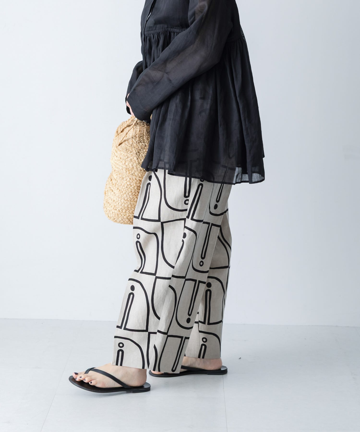 HAVERSACK　ウッドブリックプリントテーパードパンツ